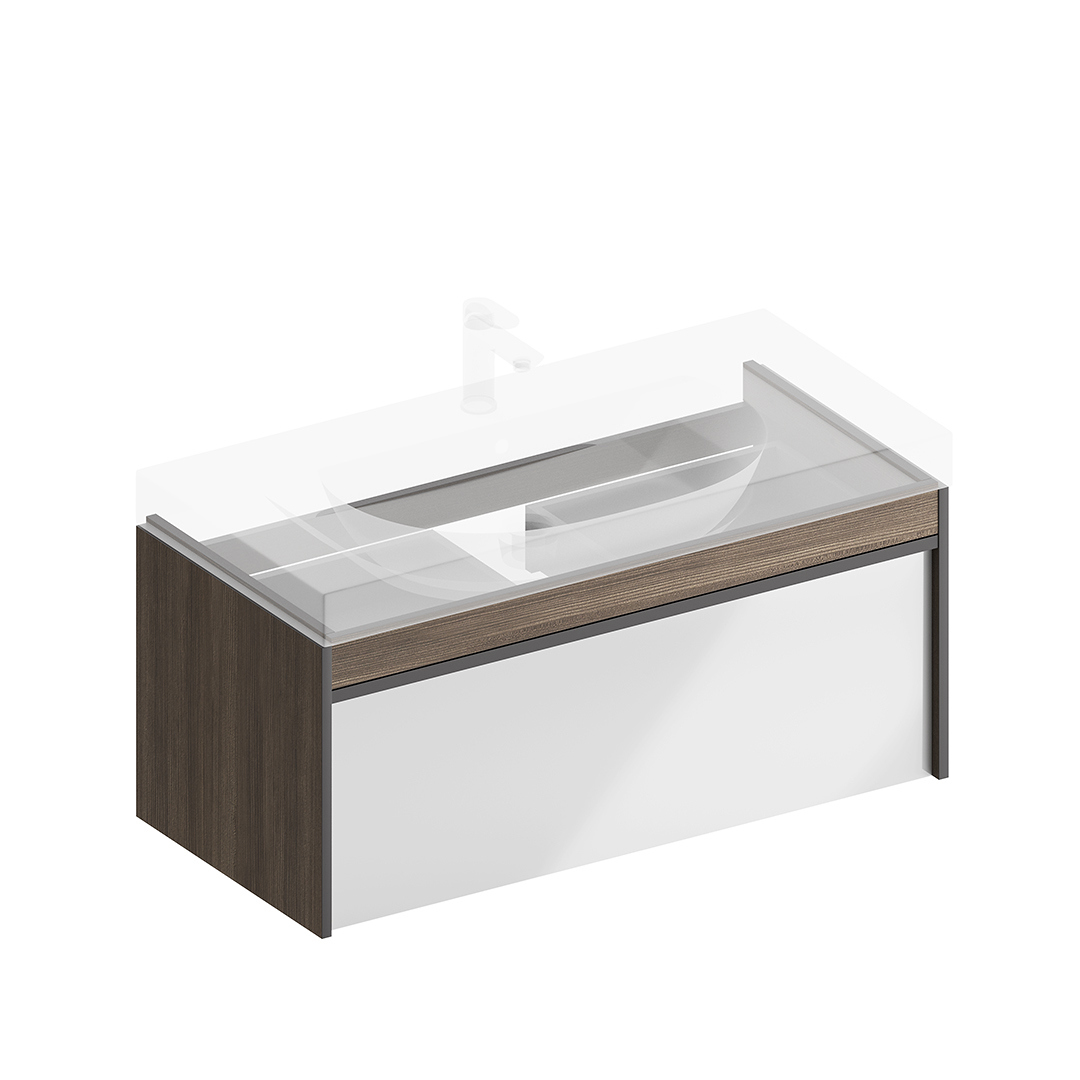 Изображение товара Тумба под раковину Kerama Marazzi MODULA MO.100.1+1\AR подвесная 100