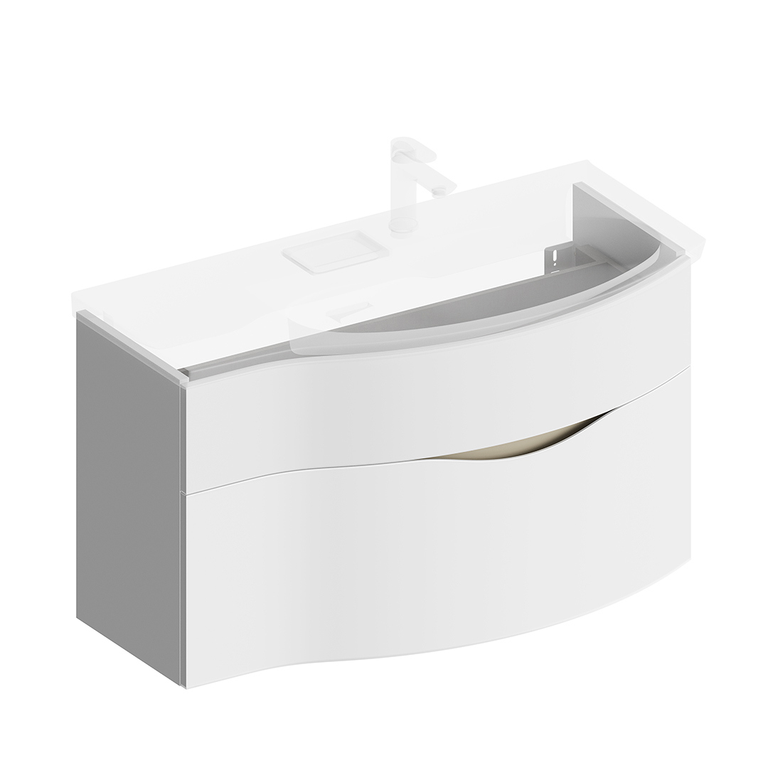 Изображение товара Тумба под раковину Kerama Marazzi RIVA RV.100Rh WHT M 97.6 см белая подвесная