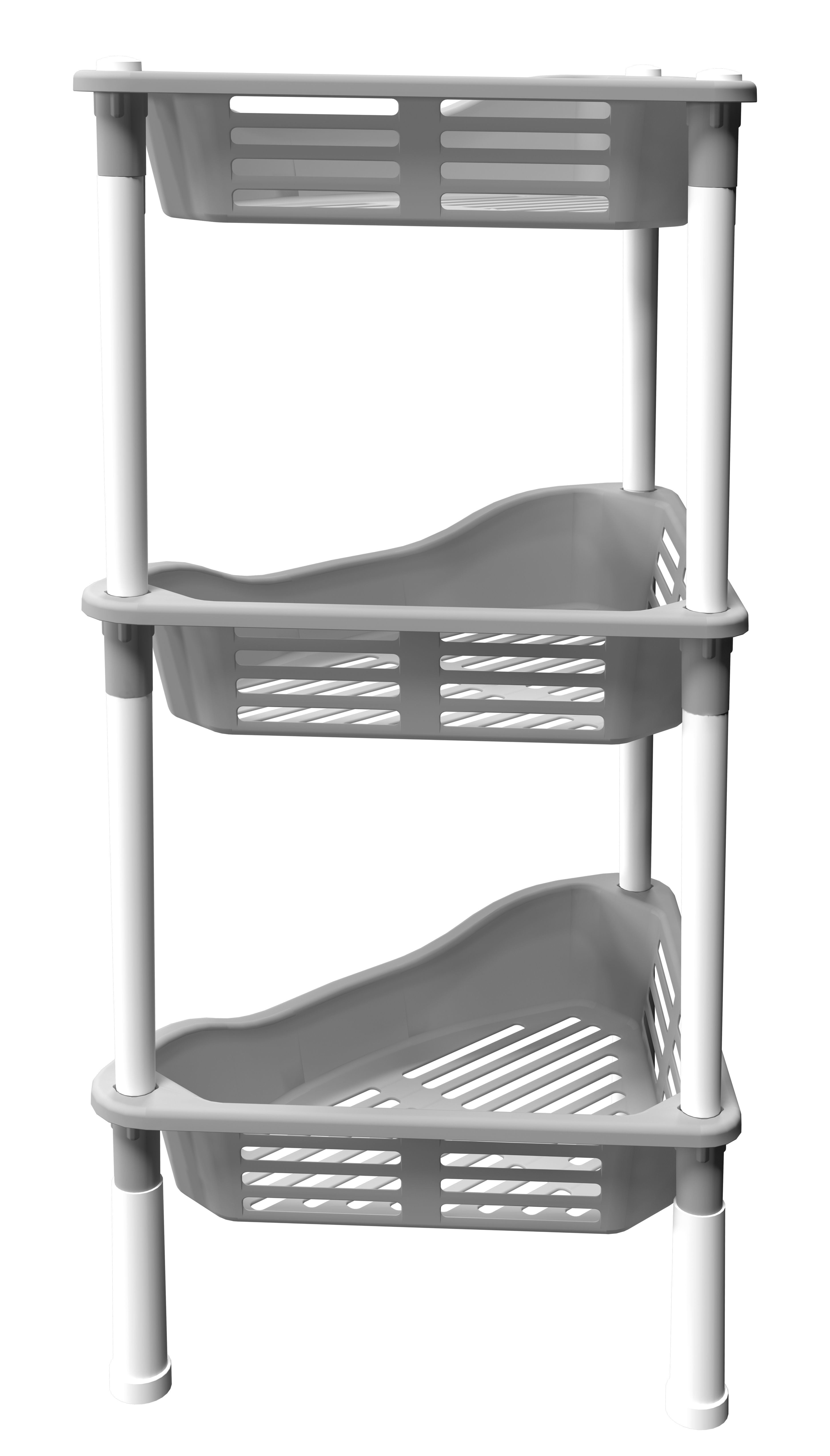 Изображение товара Стеллаж для ванной угловой Berossi Relax 39.63х27.5х68.7 см серый пластик