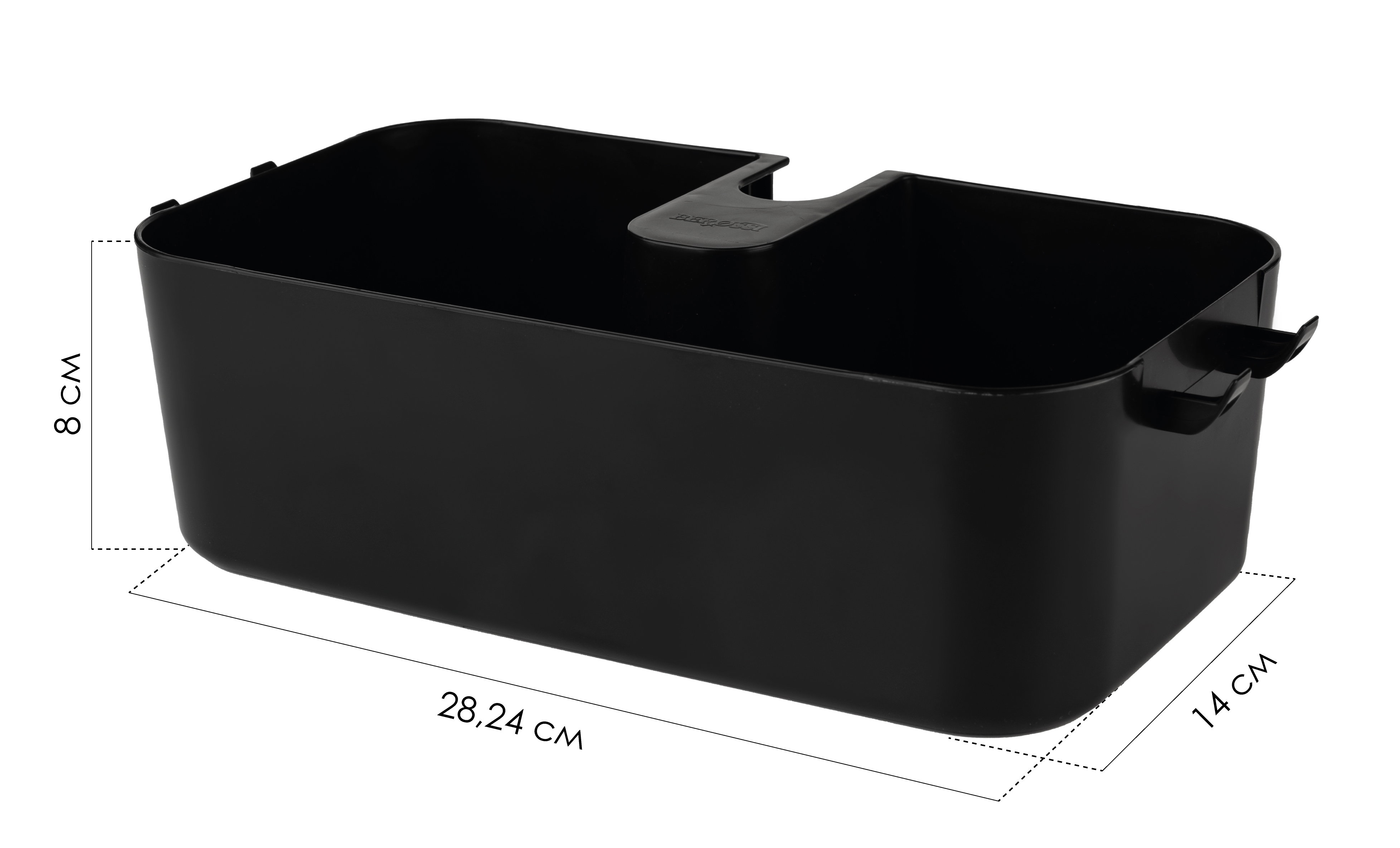 Изображение товара Полочка для душевой штанги Berossi Kniva из ABS пластика, черная, 28x14см