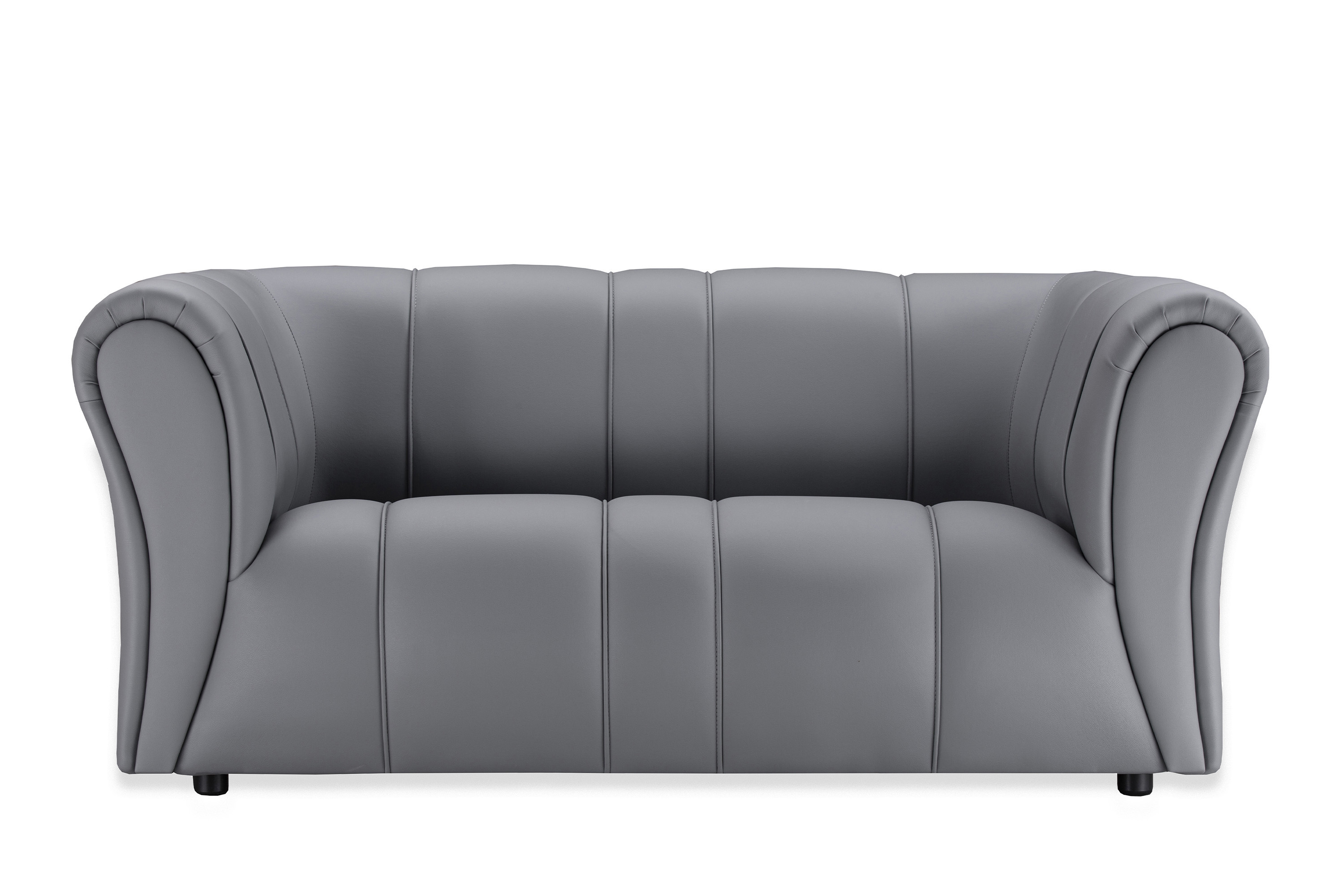 Изображение товара Диван 2 местный Ramart design Ригель 80524488 160x71x86 см искусственная кожа цвет серый/серебристый