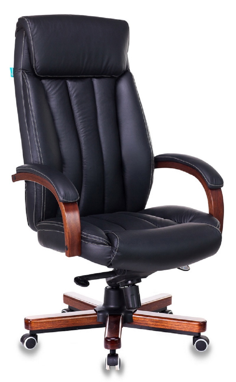 Изображение товара Офисное кресло Бюрократ T-9922WALNUT черное из кожи
