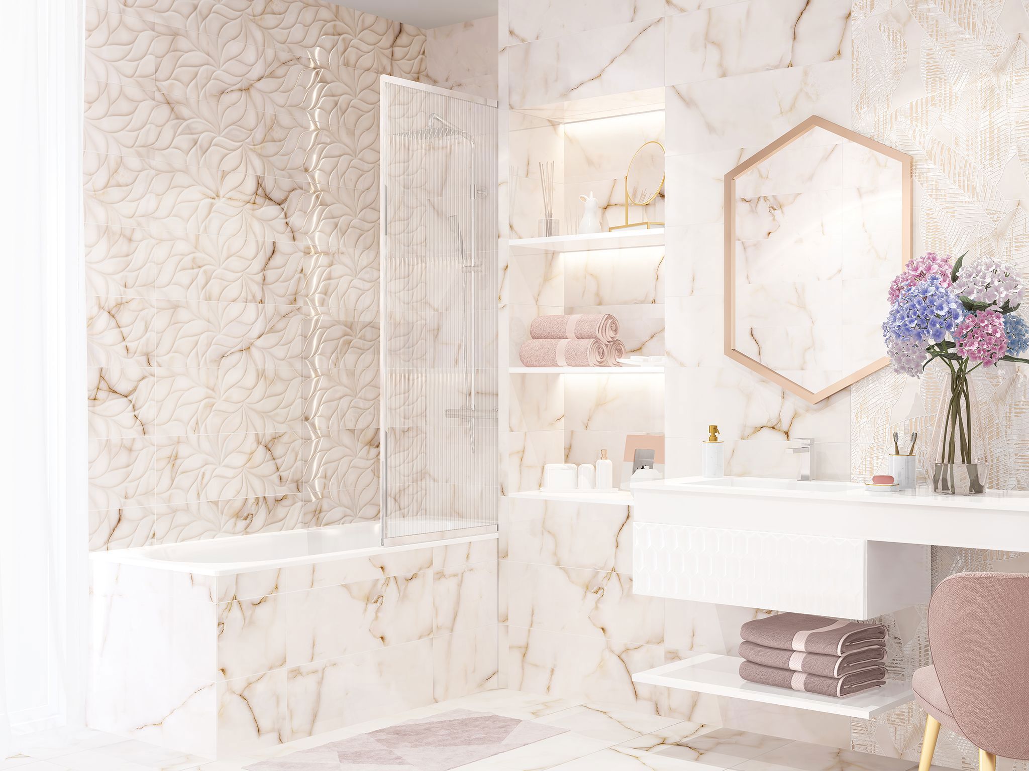 Изображение товара Керамическая настенная плитка Eletto Ceramica ROSA PORTOGALLO 24.2x70 см бежевый