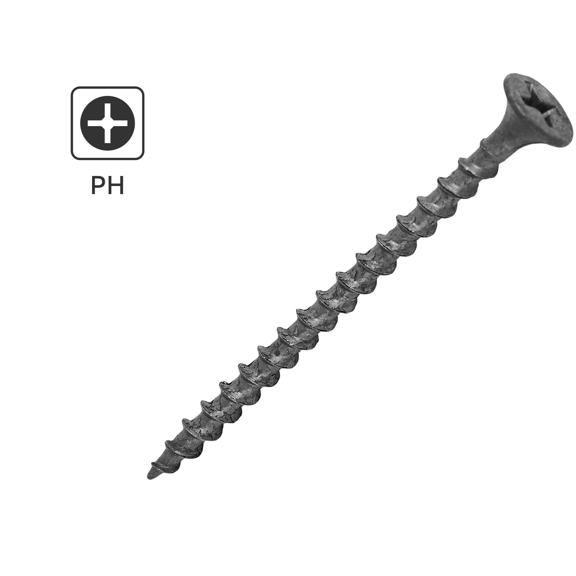 Изображение товара Саморезы по дереву и гипсокартону потайные острые фосфатированные 3.5x55, 3 кг