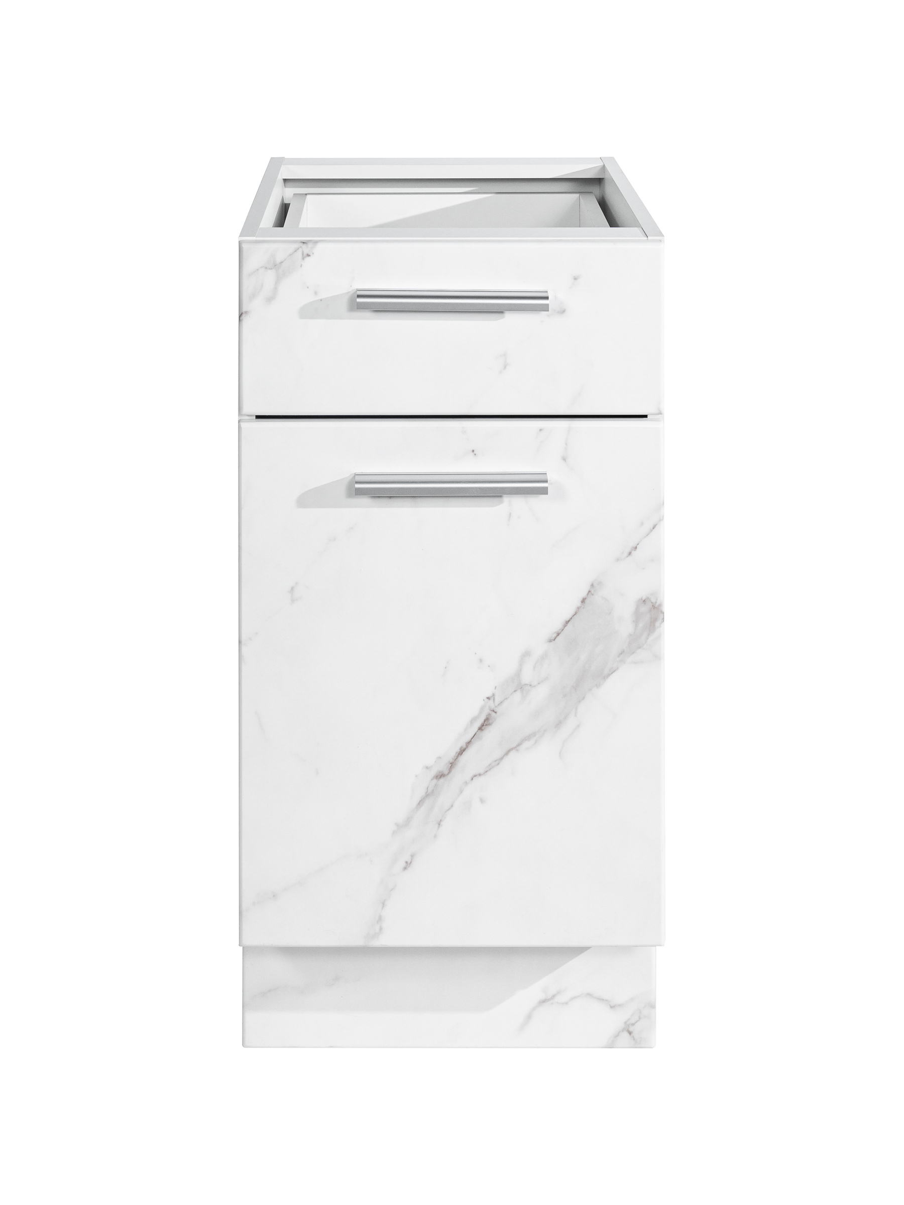 Изображение товара Напольный шкаф Марсель 40x82.60x57.60 см 1 ящик фасад белый мрамор МДФ каркас белый ЛДСП мрамор милк 86847608