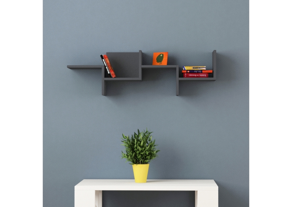 Изображение товара Полка настенная Leve 115x22 см ЛДСП цвет темно-серый
