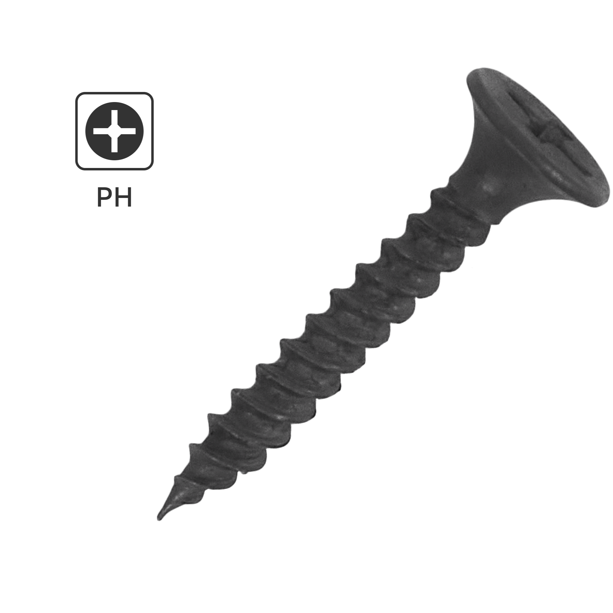 Изображение товара Саморезы по металлу и гипсокартону потайные острые фосфатированные 3.5x25 1 кг