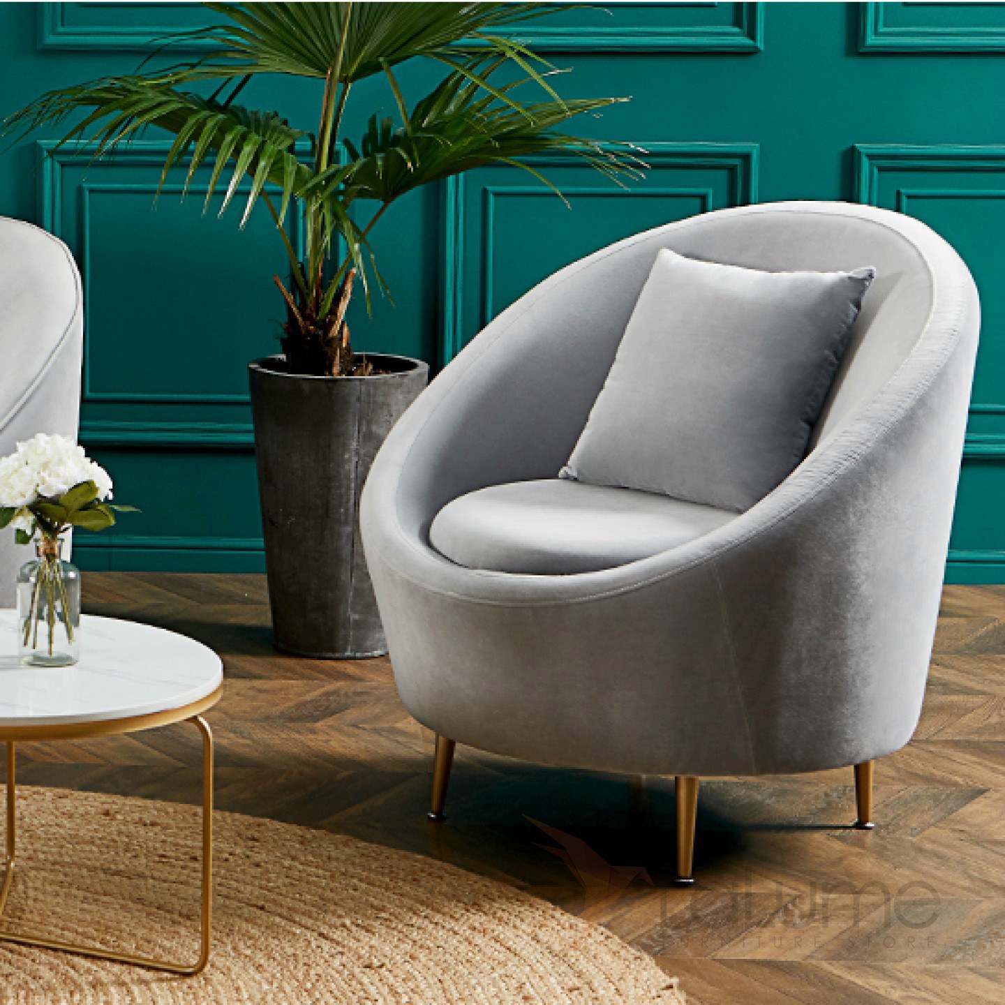 Изображение товара Кресло Стул груп Lounge 68x75x80 см ткань светло-серый