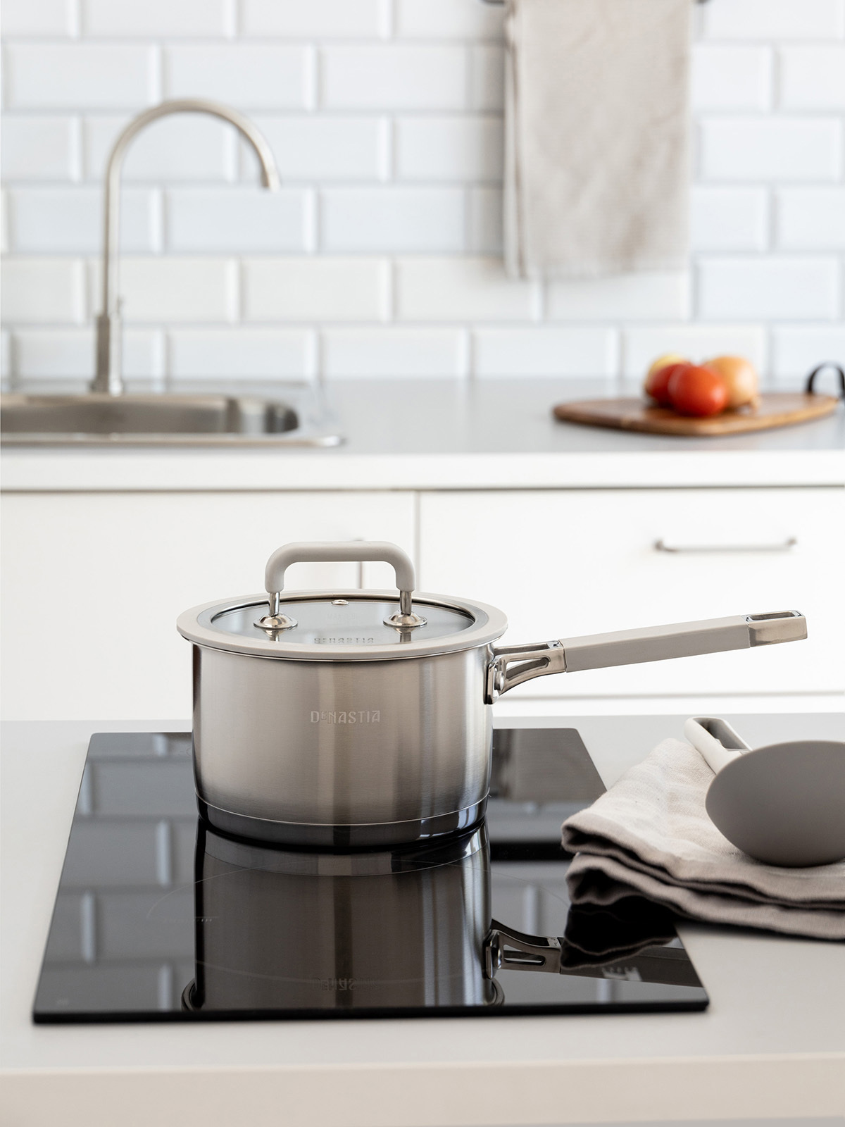 Изображение товара Кастрюля 1.8 л DeNASTIA с крышкой из нержавеющей стали для индукционных плит