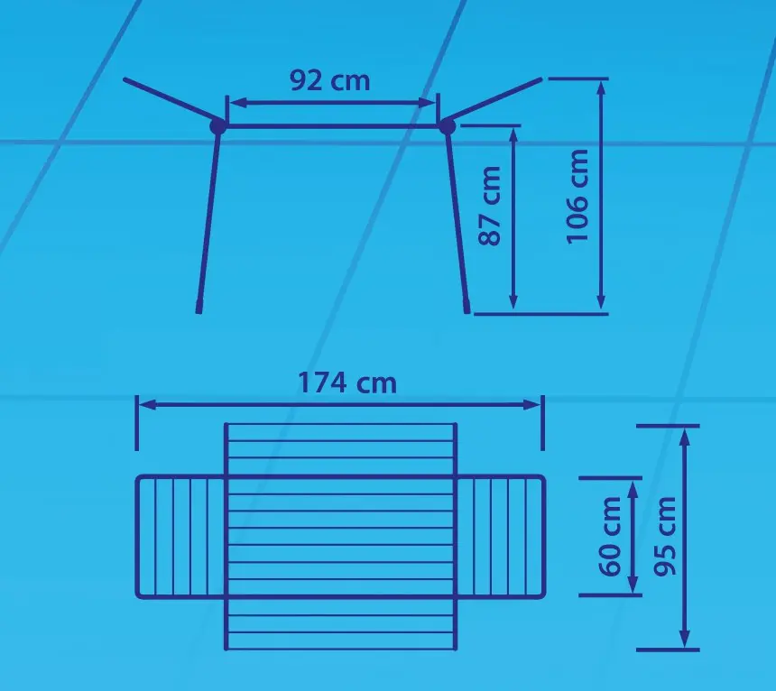 Сушилка для белья напольная Hausmann Peak Caraaira HM-XL-278WB4 25 м, 174x95x106 см - 4