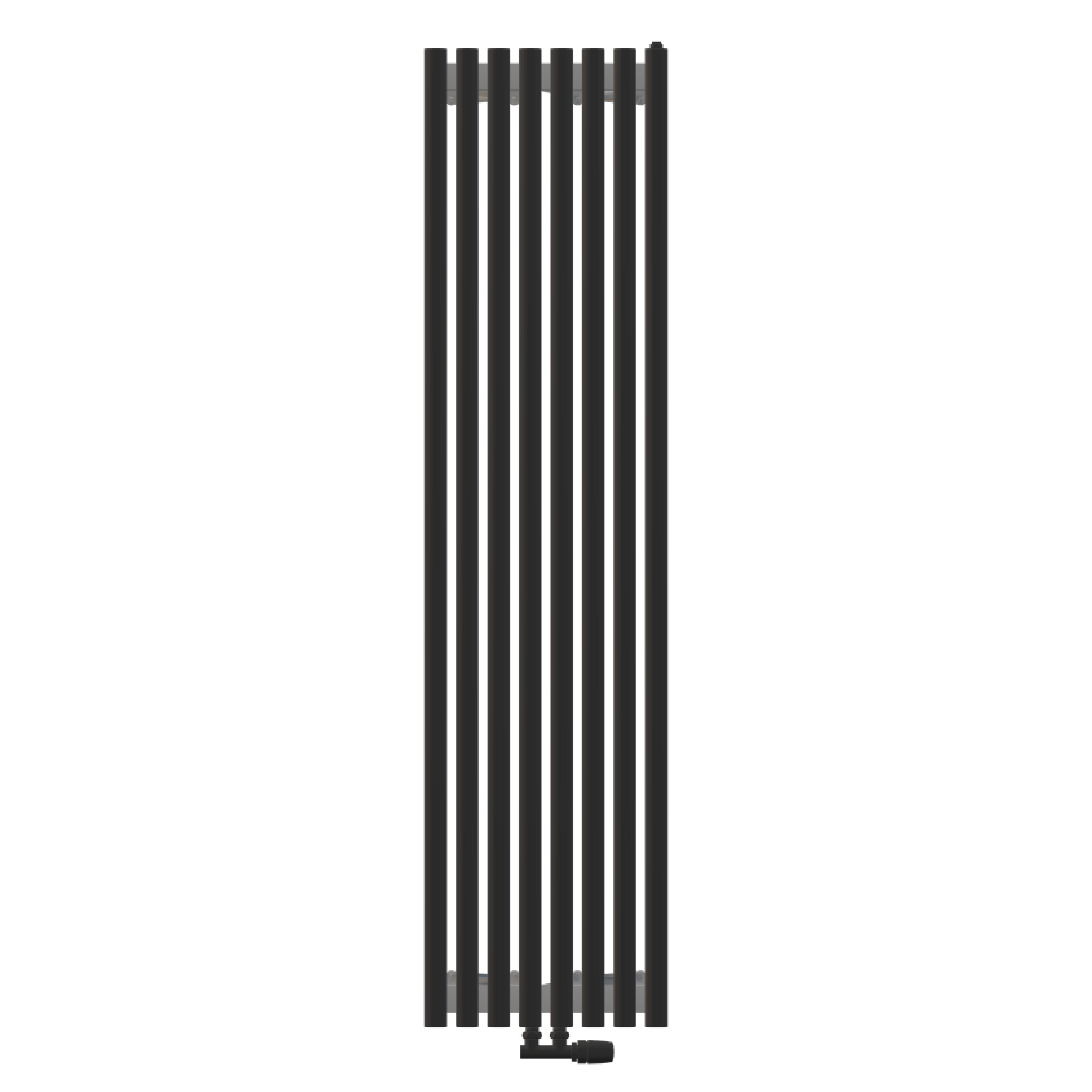 Изображение товара Радиатор трубчатый Guardo Torre 4D Aura 50/6.9 8 секций нижнее левое подключение сталь черный матовый