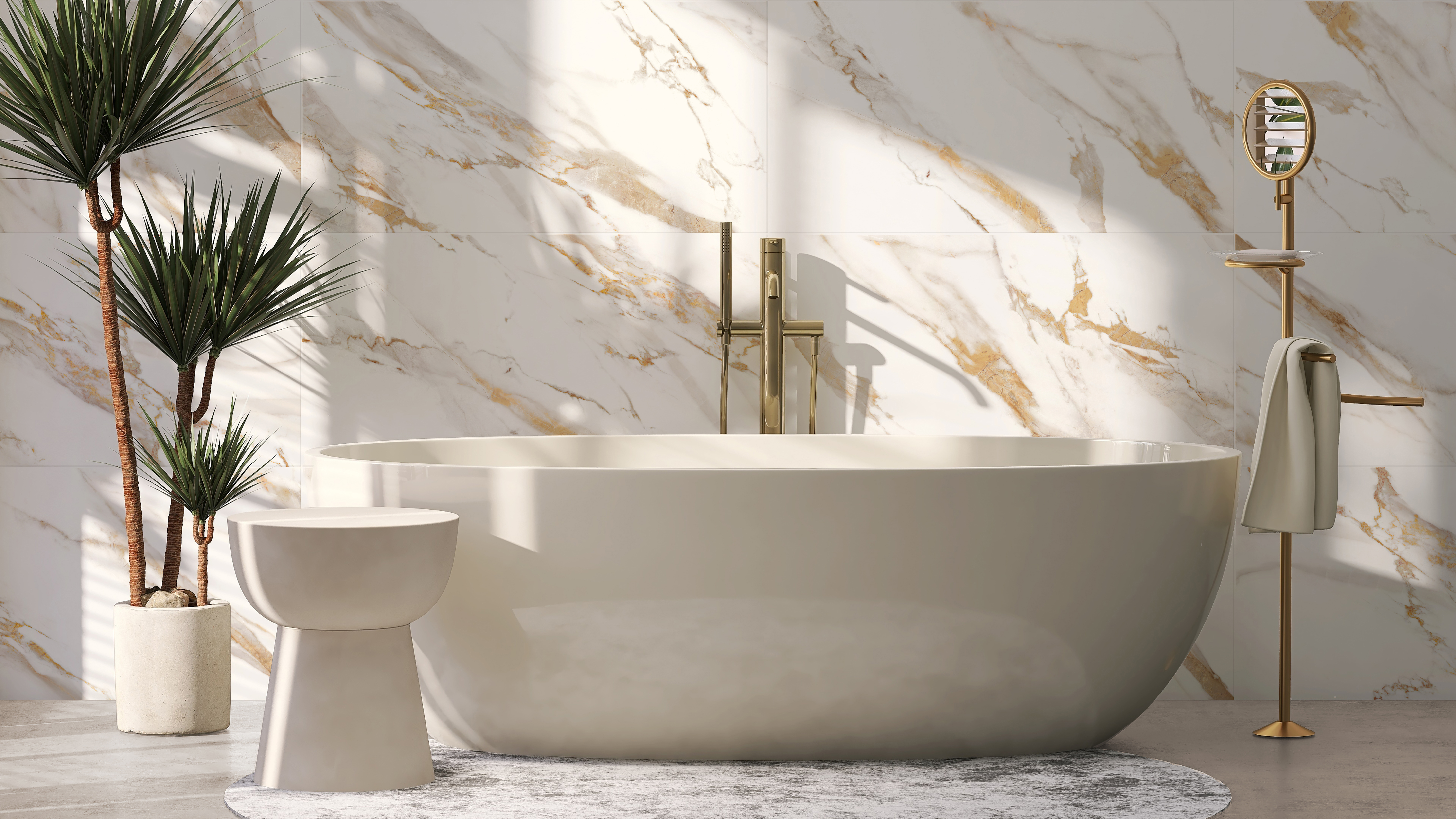 Изображение товара Керамогранит Global tile Calacatta royal GT120600103MR_MSK 60x120см цвет белый мрамор