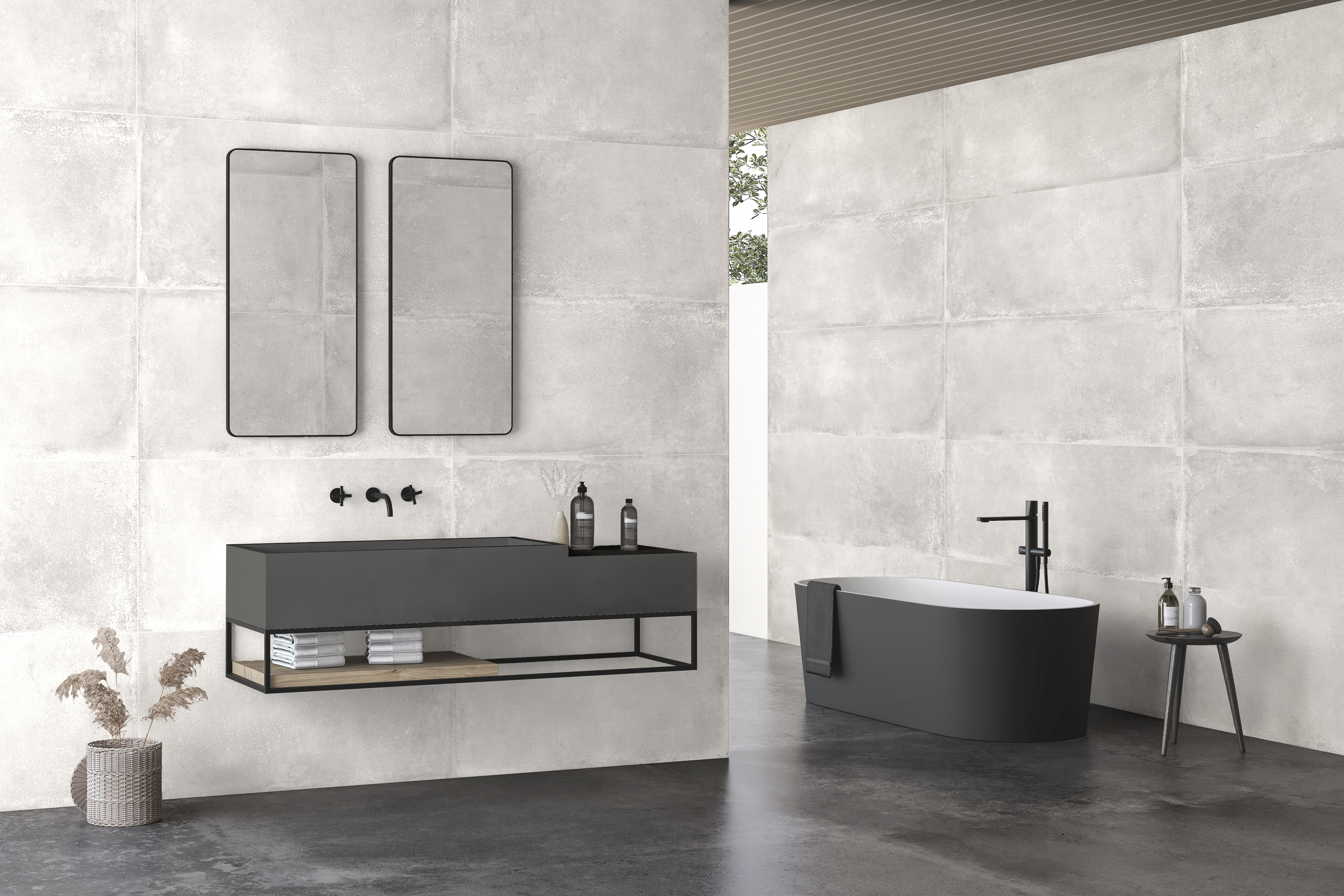 Изображение товара Керамогранит Global Tile Forza 60x120 см серый бетон современный дизайн