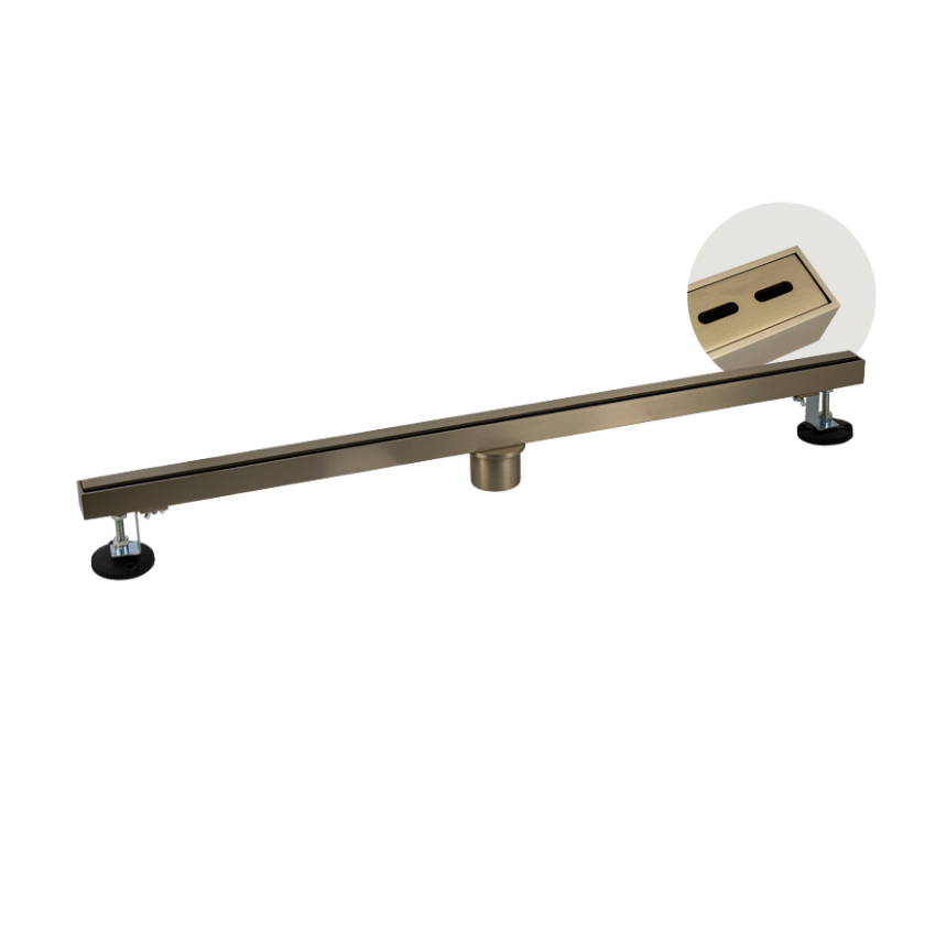 Изображение товара Душевой трап Санакс 40064 сухой затвор 3.2x80 см нержавеющая сталь матовое золото