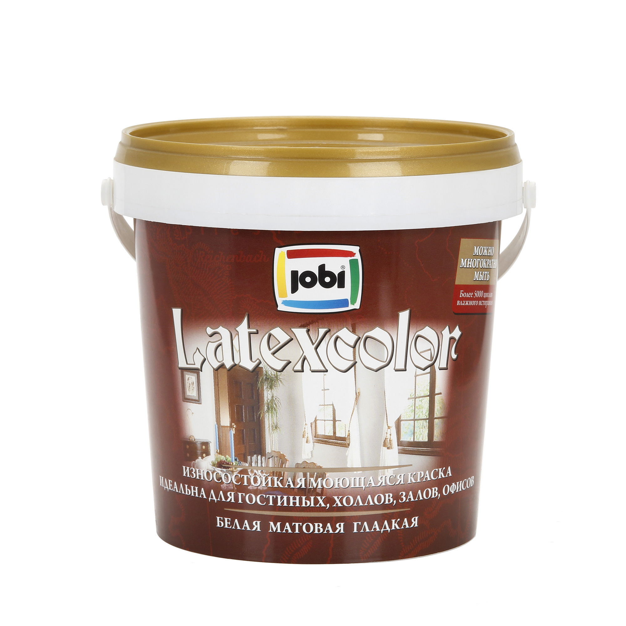 Изображение товара Краска интерьерная Jobi Latexcolor износостойкая матовая цвет белый 0.9 л