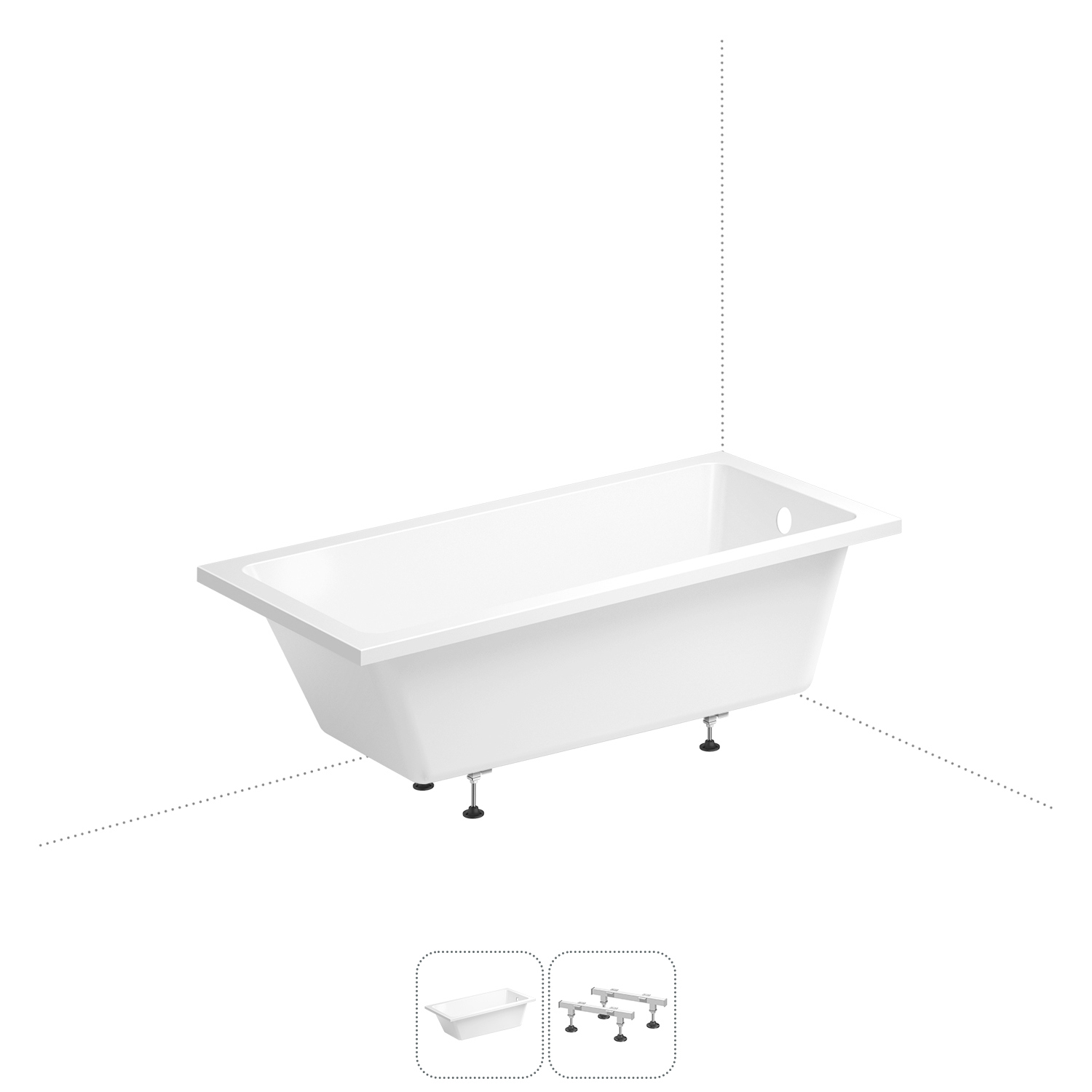 Изображение товара Прямоугольная ванна WELLSEE 202010522 акрил 165x80см