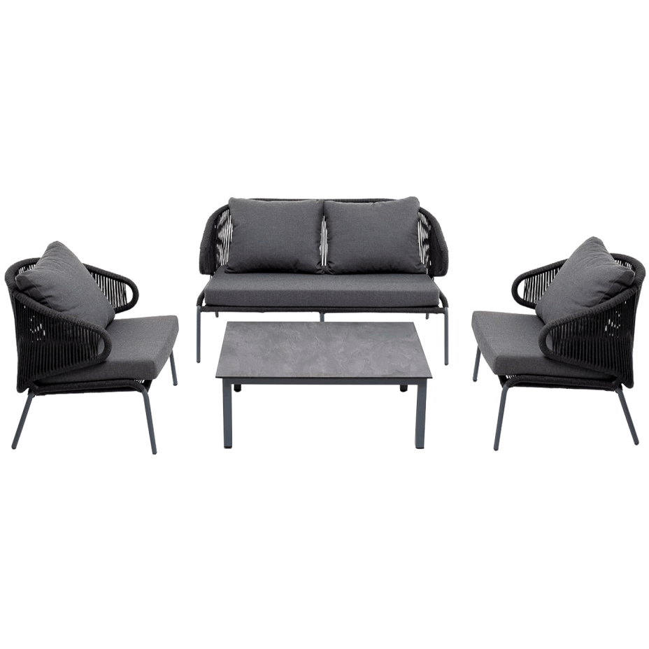 Изображение товара Набор садовой мебели для отдыха 4sis MILS2C2TJ-4-SET алюминий тесно-серый