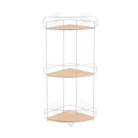 Изображение товара Полка для душа Lemer Nice угловая 3 яруса цвет белый/бежевый