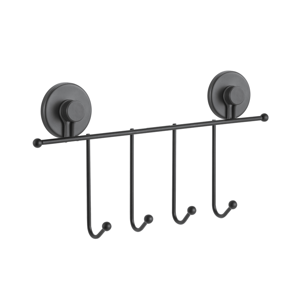 Изображение товара Вешалка Lemer Mezen на присоске 4 крючка черная для дома и офиса