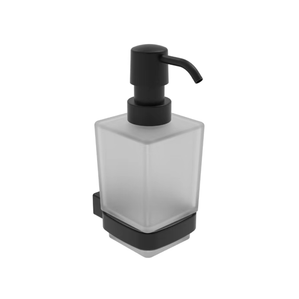 Изображение товара Дозатор для жидкого мыла Lemer Elbe подвесной стекло 300 мл черный прозрачный дизайн