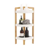 Изображение товара Полка для душа Lemer Nice угловая 3 яруса белый дерево