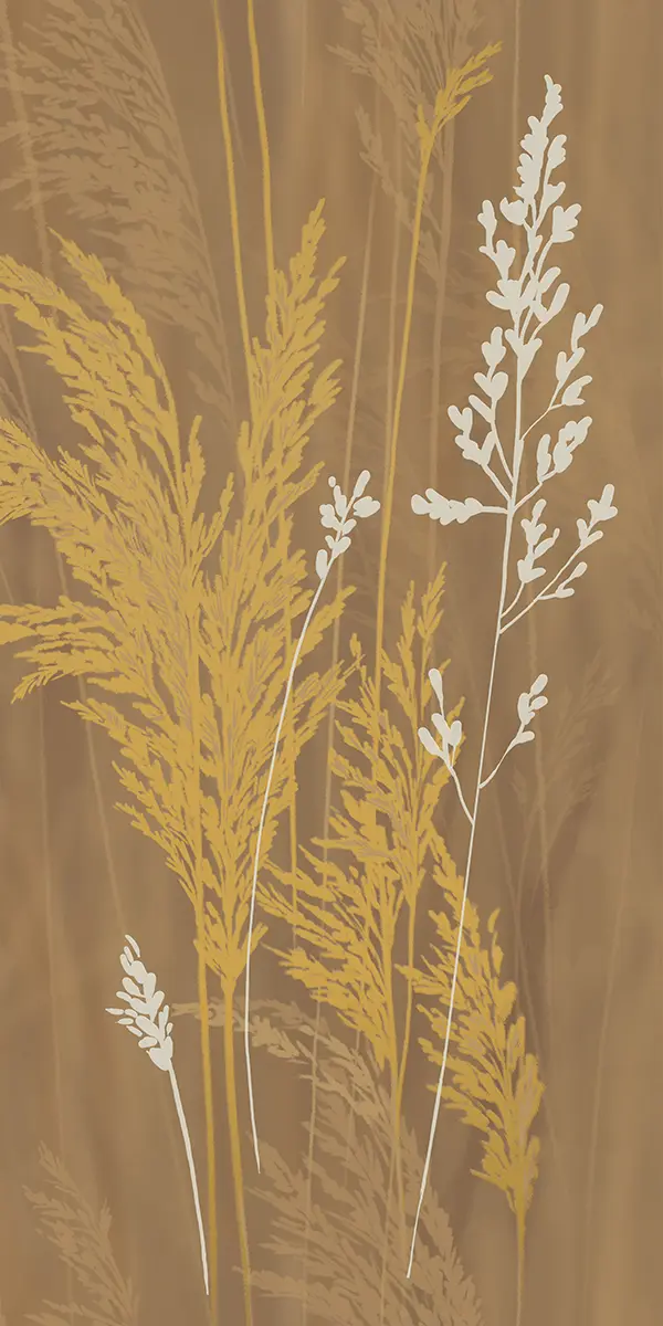 Декор настенный Azori Forest Pampas 1 31.5x63 см матовый цвет коричневый/бежевый/жёлтый