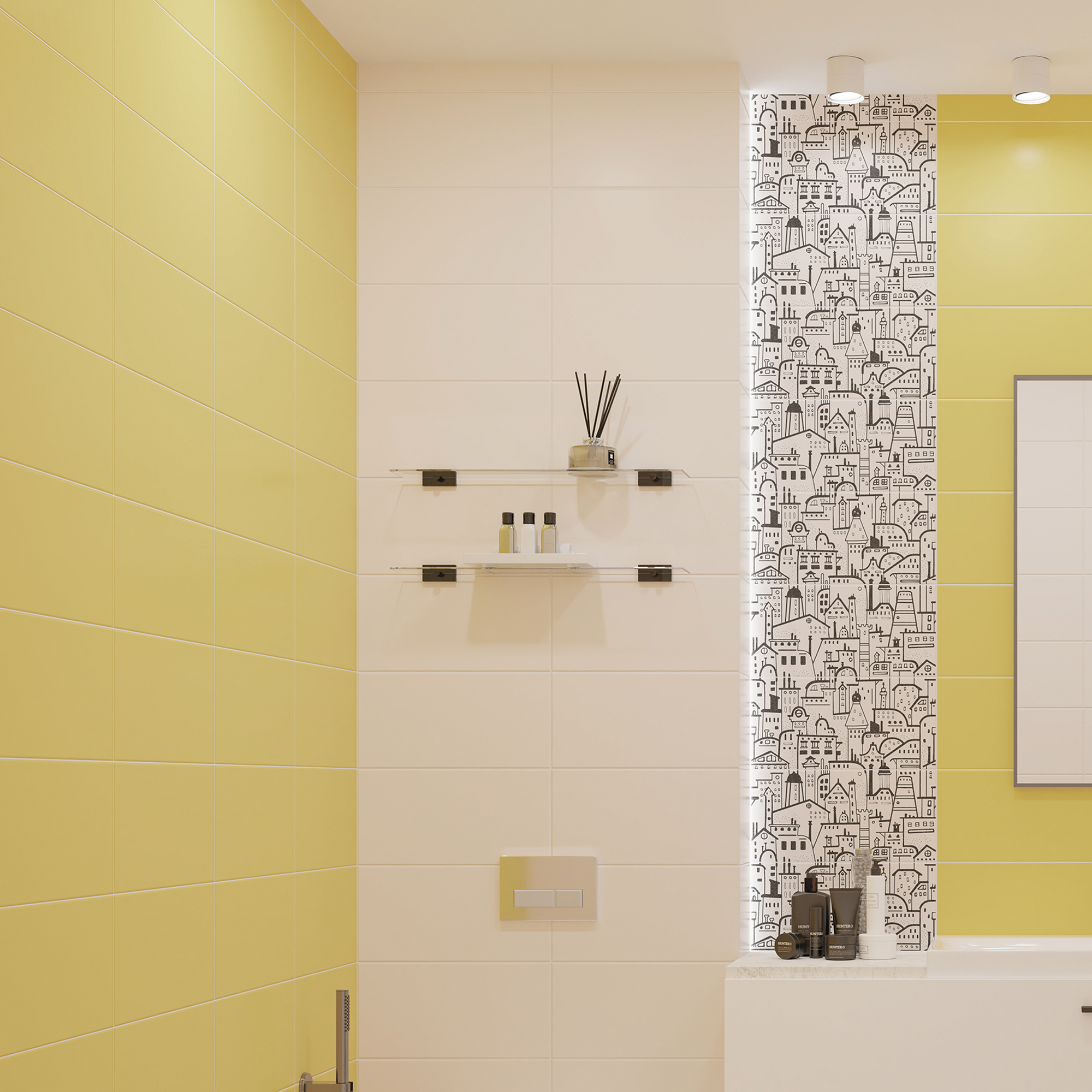 Изображение товара Матовая настенная плитка Azori Street Art Lemon 20.1x40.5 см