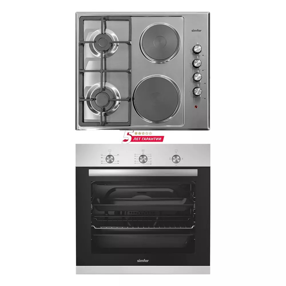 Изображение товара Комплект бытовой техники сварочная панель и духовой шкаф SIMFER S62M516 встраиваемый черный нержаве
