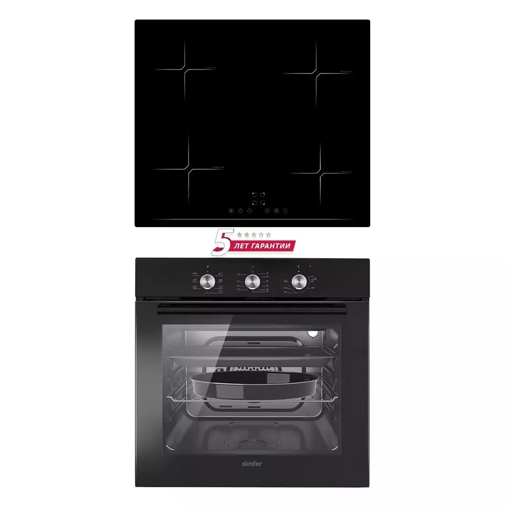 Изображение товара Комплект бытовой техники SIMFER S69B003 варочная панель и духовой шкаф черный