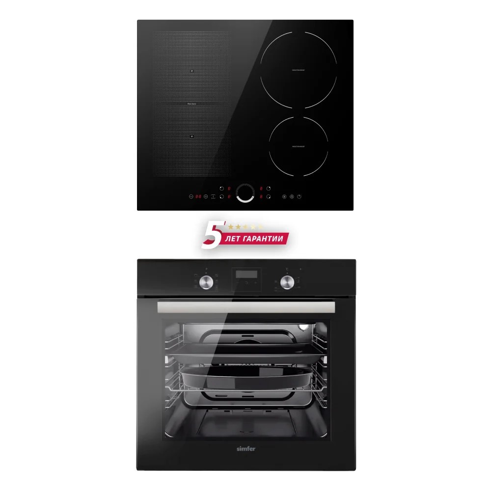 Изображение товара Комплект бытовой техники Simfer S68S006 варочная панель и духовка встраиваемый черный