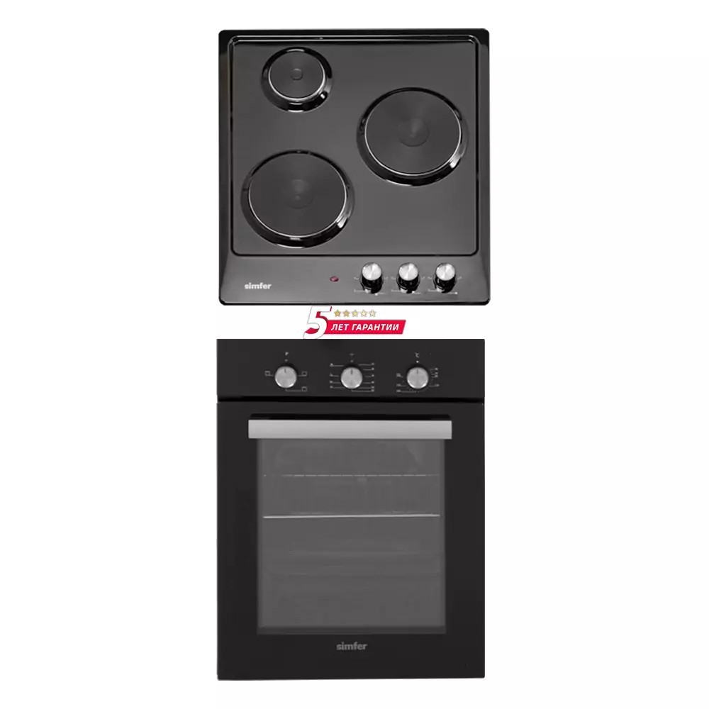 Изображение товара Комплект встроенной варочной панели и духовки SIMFER S44B016 Черный