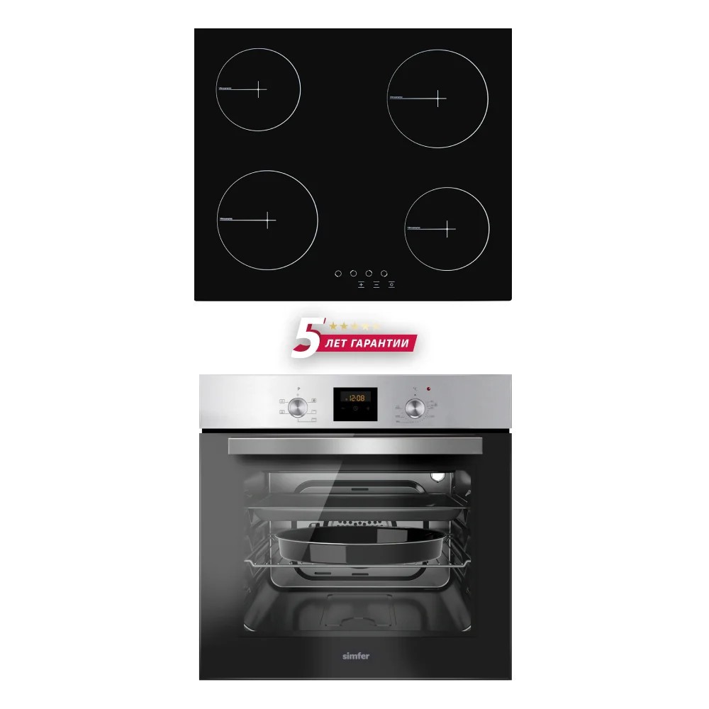 Изображение товара Комплект варочная панель и духовка SIMFER S66M020 из нержавеющей стали