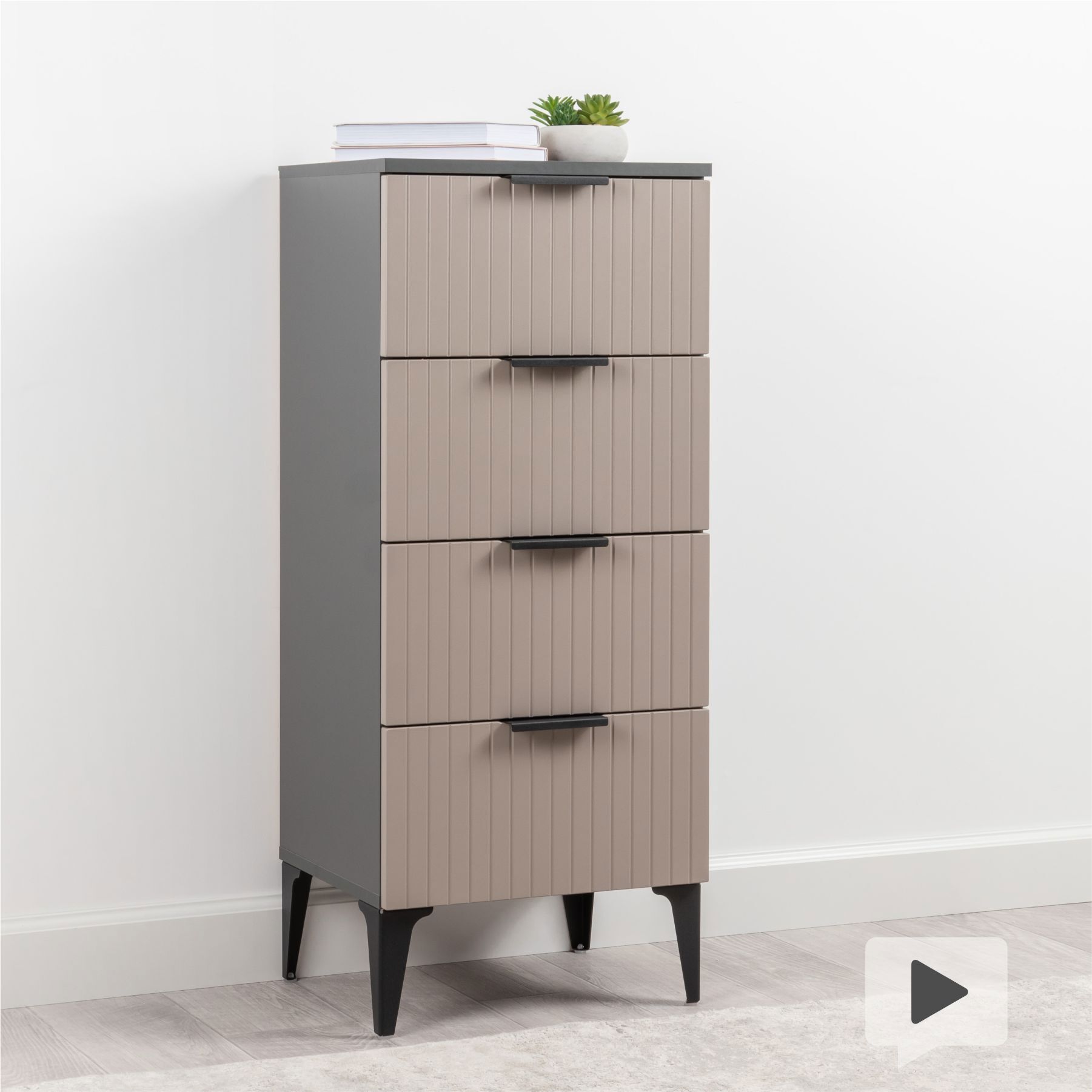 Изображение товара Комод Mobi Жаклин 4 ящика 41.9x35.1x100.8 см антрацит/капучино