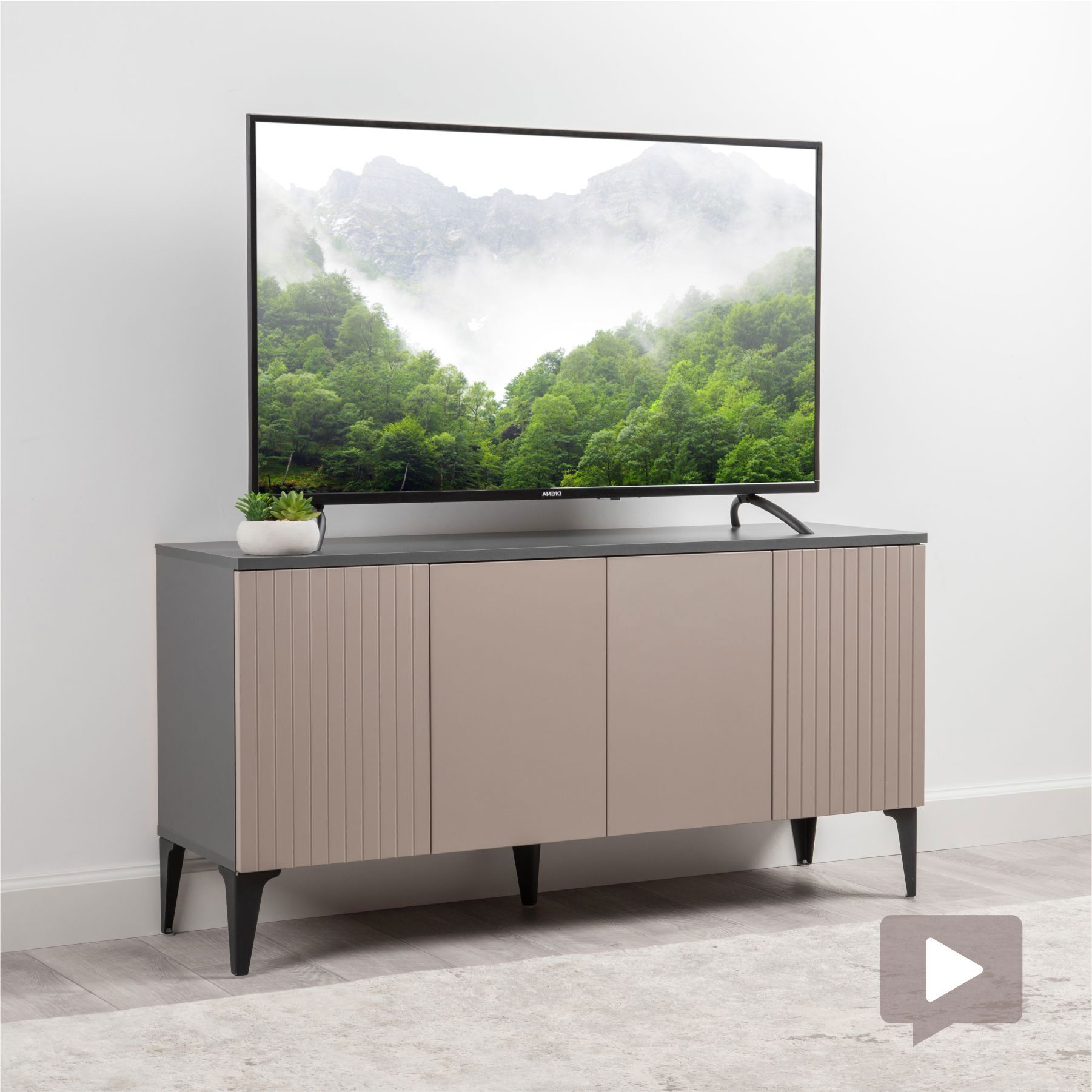 Изображение товара Тумба под телевизор MOBI Жаклин 16.50 115.3x58.6x35.1 см ЛДСП антрацит капучино