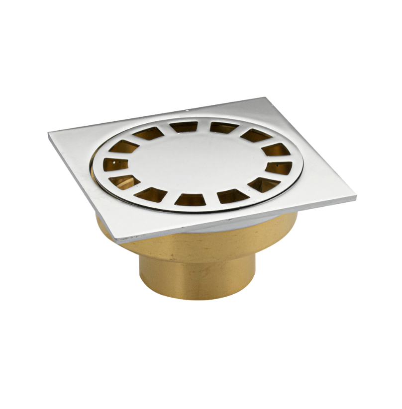 Изображение товара Душевой трап Санакс 00055 из латуни 15x15 см с мокрым гидрозатвором