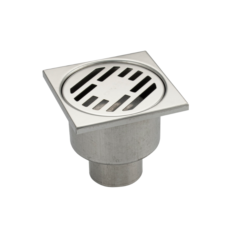 Изображение товара Душевой трап Санакс 00020 10x10 см нержавеющая сталь гидрозатвор вертикальный