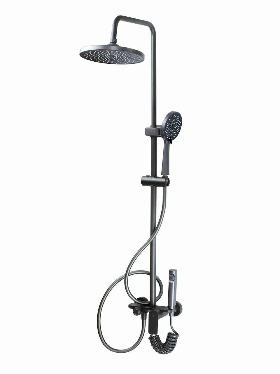 Изображение товара Душевая стойка Santrek AQUA-1245 серия PRESTIGE 1 режим цвет оружейная сталь