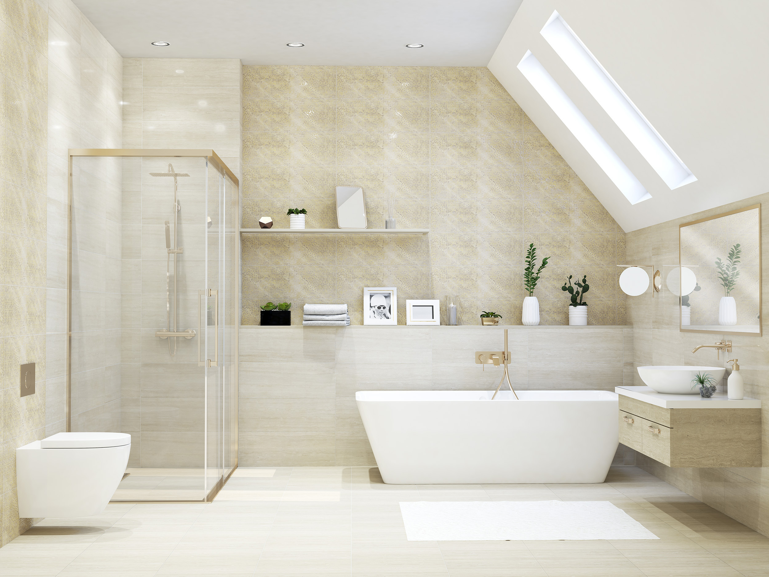 Изображение товара Настенная керамическая плитка Eletto Ceramica Trevi 507661201ufa 25.10x70.90 см бежевый глянцевый