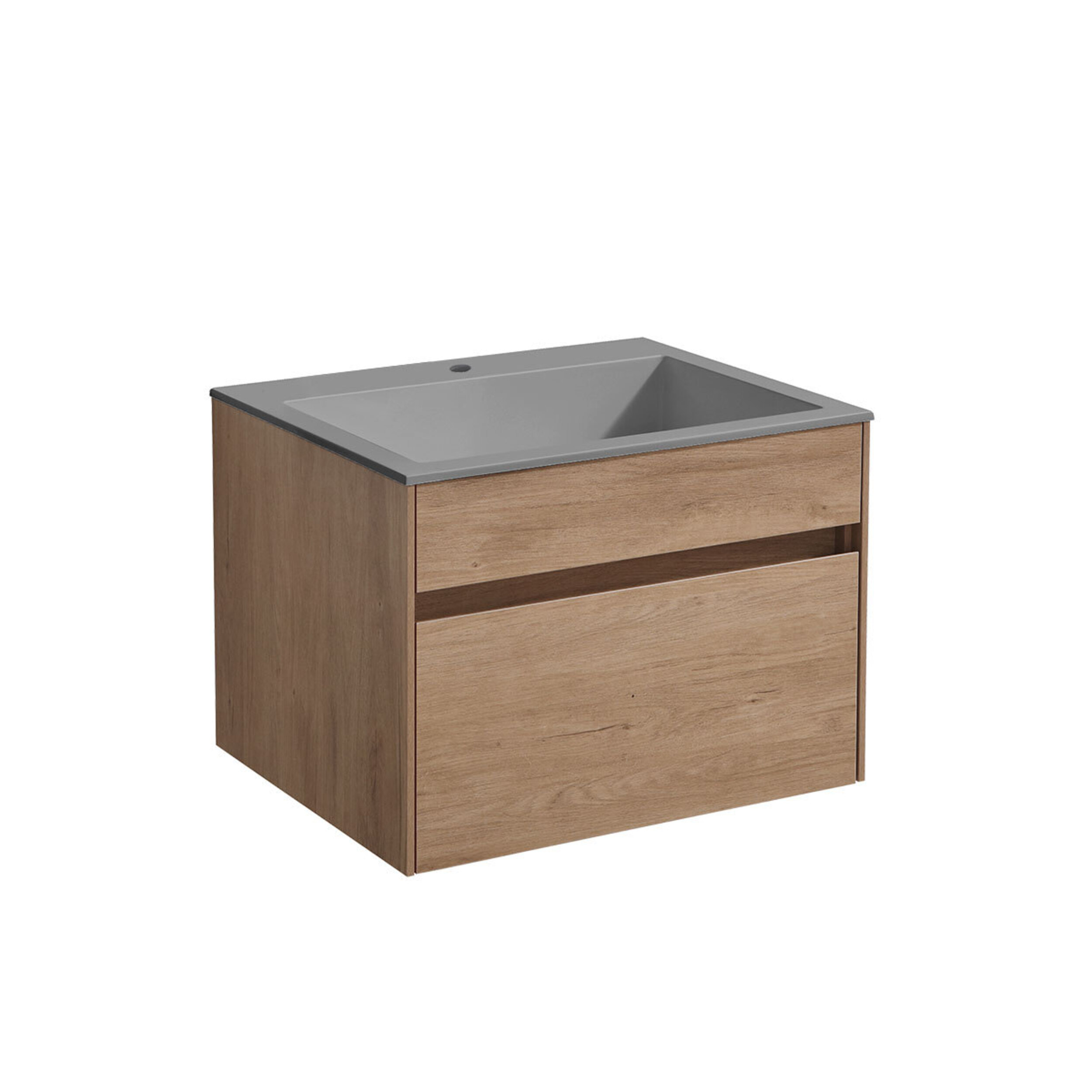 Изображение товара Тумба с раковиной Vincea Чайра N.Oak Gray 60см цвет коричневый