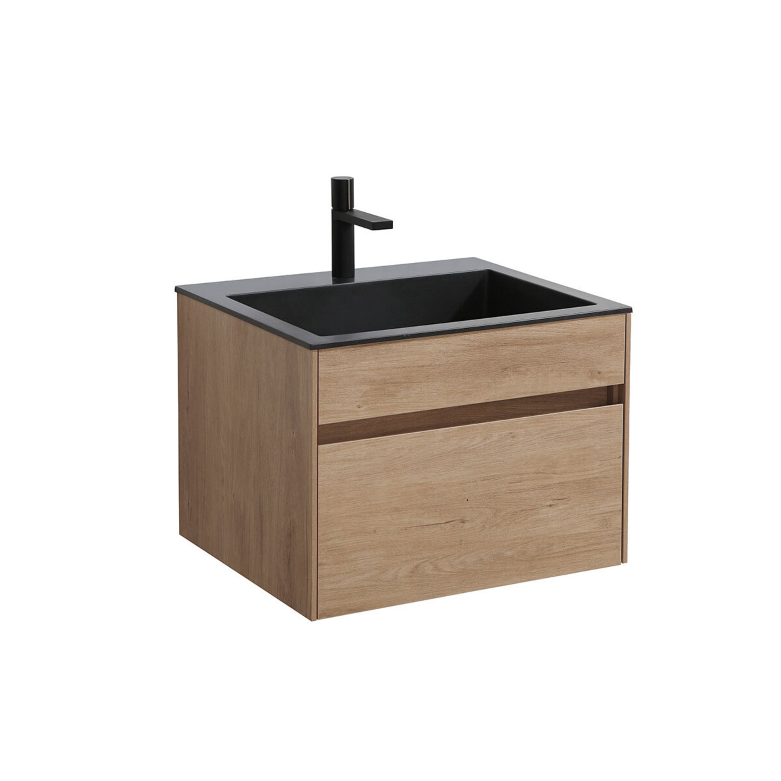 Изображение товара Тумба с раковиной Vincea Чайра N.Oak Black 60см цвет коричневый