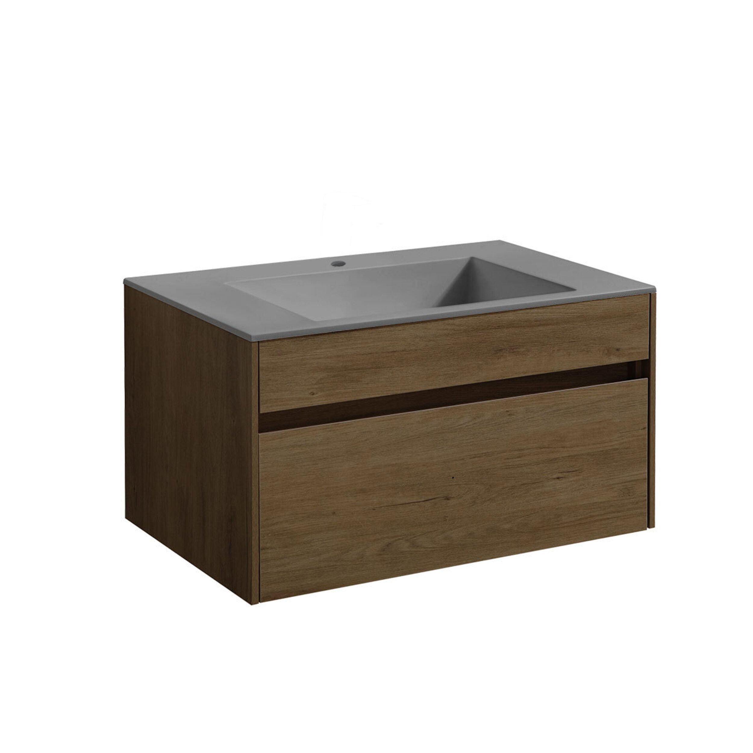 Изображение товара Тумба с раковиной Vincea Чайра T.Oak Gray 80см цвет коричневый