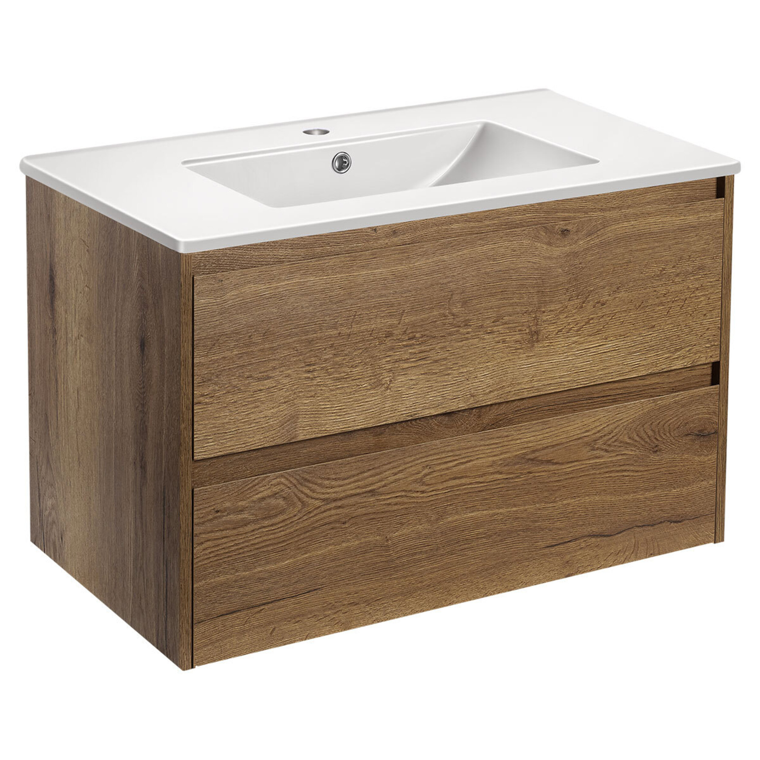 Изображение товара Тумба с раковиной Vincea Джио T.Oak 80см цвет коричневый