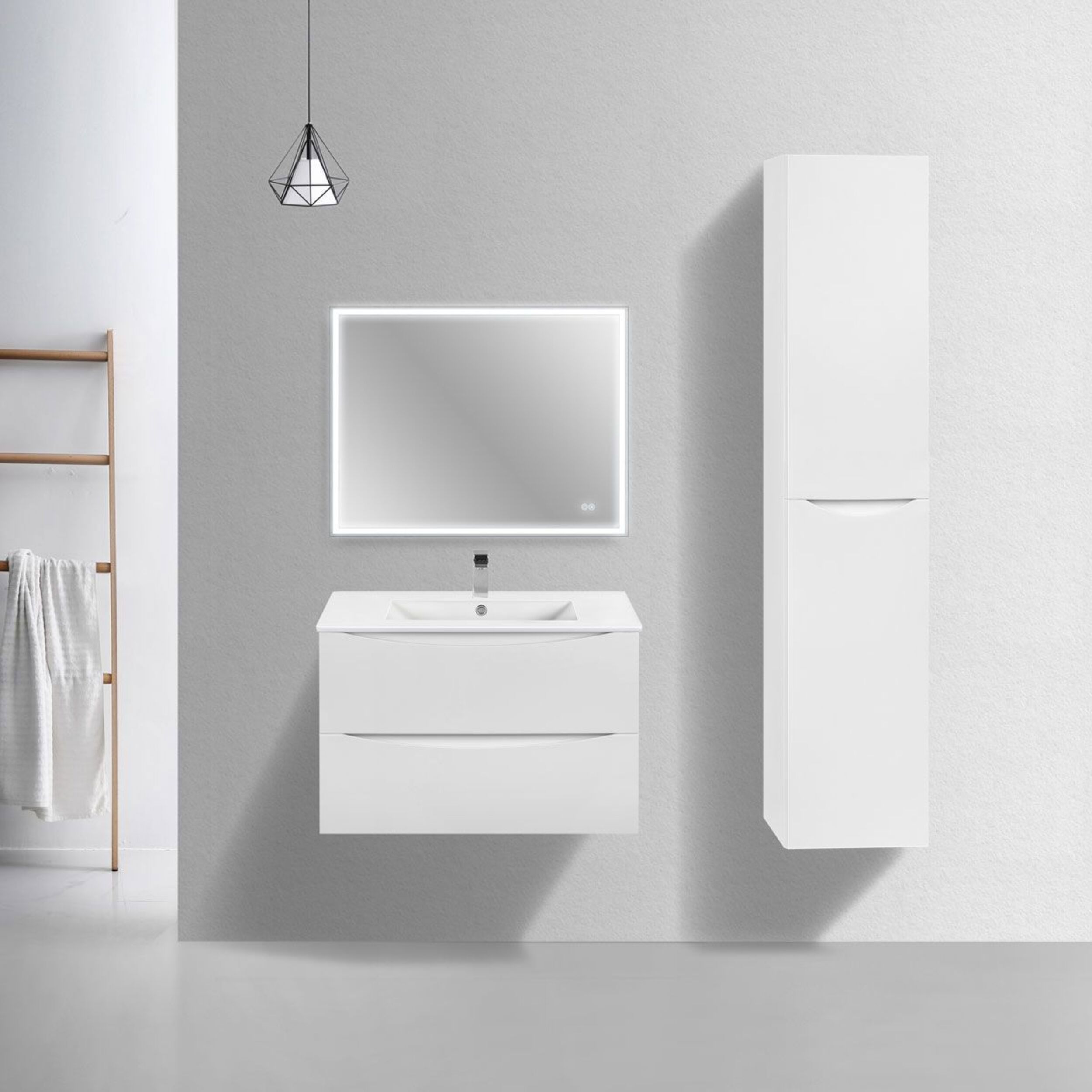Изображение товара Тумба с раковиной Vincea Mia Slim G.White 80см цвет белый