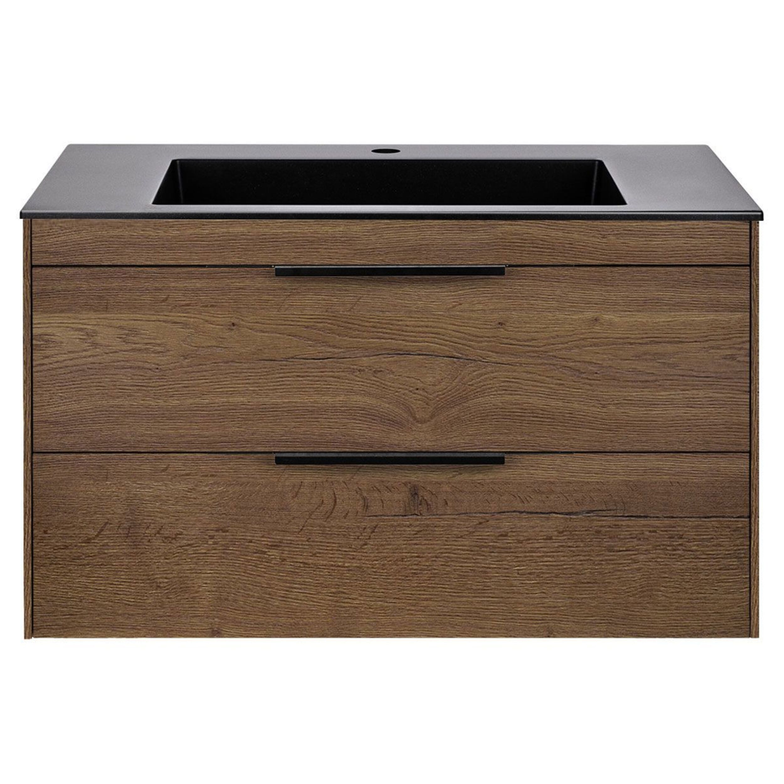 Изображение товара Тумба с раковиной из искусственного камня Vincea Чайра 2D T.Oak Black 80см цвет коричневый Изображение товара Тумба с раковиной из искусственного камня Vincea Чайра 2D T.Oak Black 80см цвет коричневый