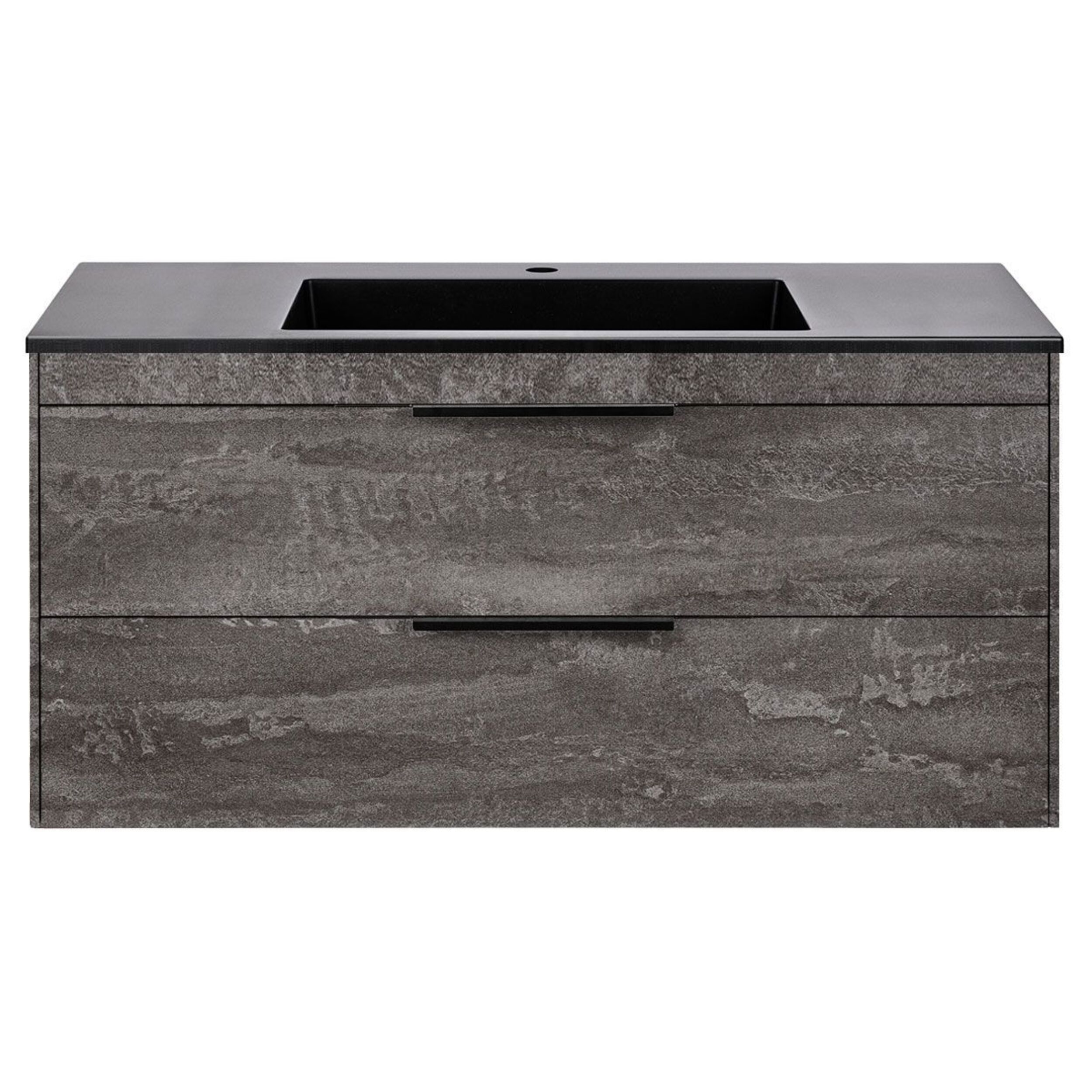 Изображение товара Тумба с раковиной из искусственного камня Vincea Chiara 2D G.Stone Black 100см цвет серый