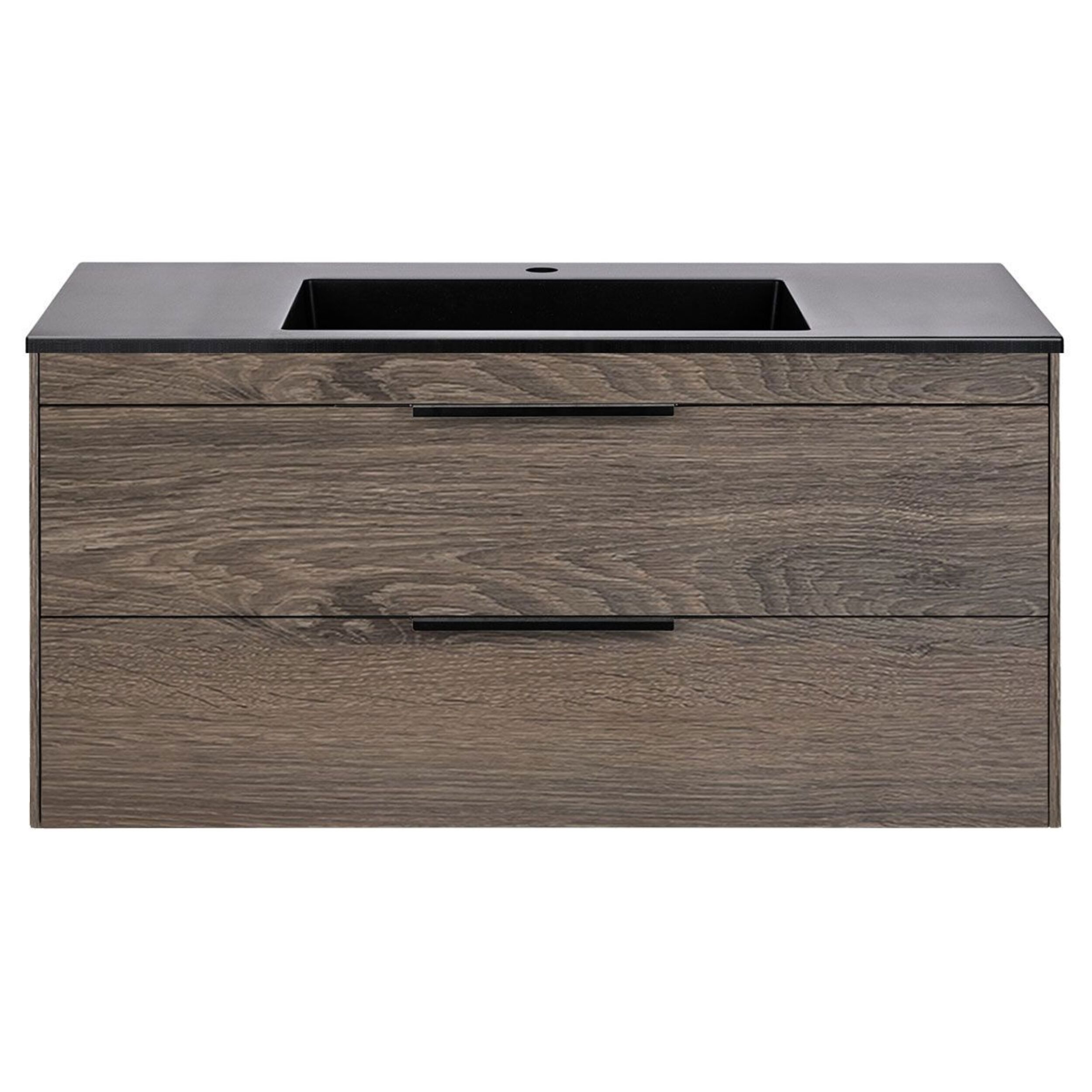 Изображение товара Тумба с раковиной из искусственного камня Vincea Chiara 2D R.Oak Black 100 см