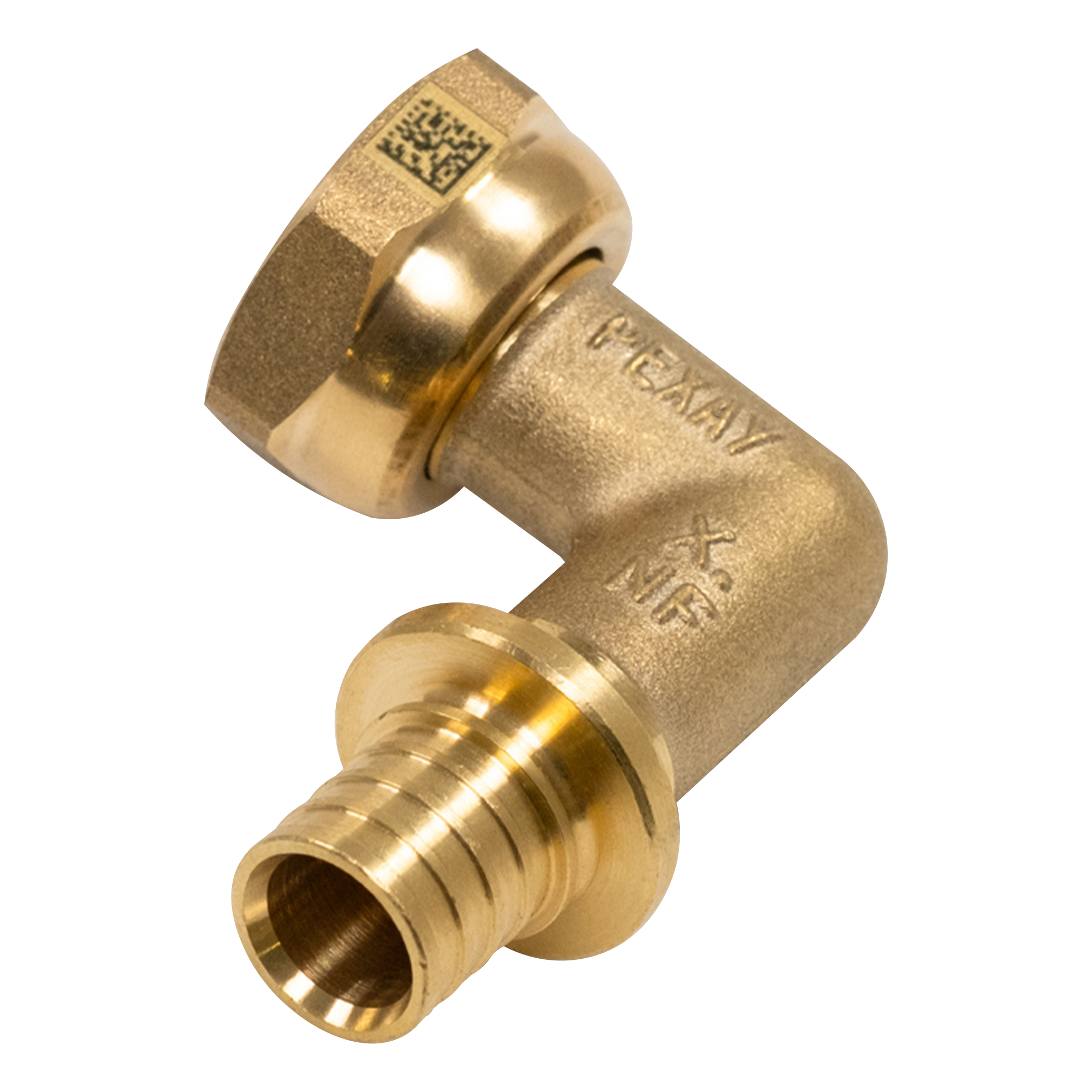 Изображение товара Угол комбинированный 90° Рехау из латуни с накидной гайкой для систем водоснабжения и отопления