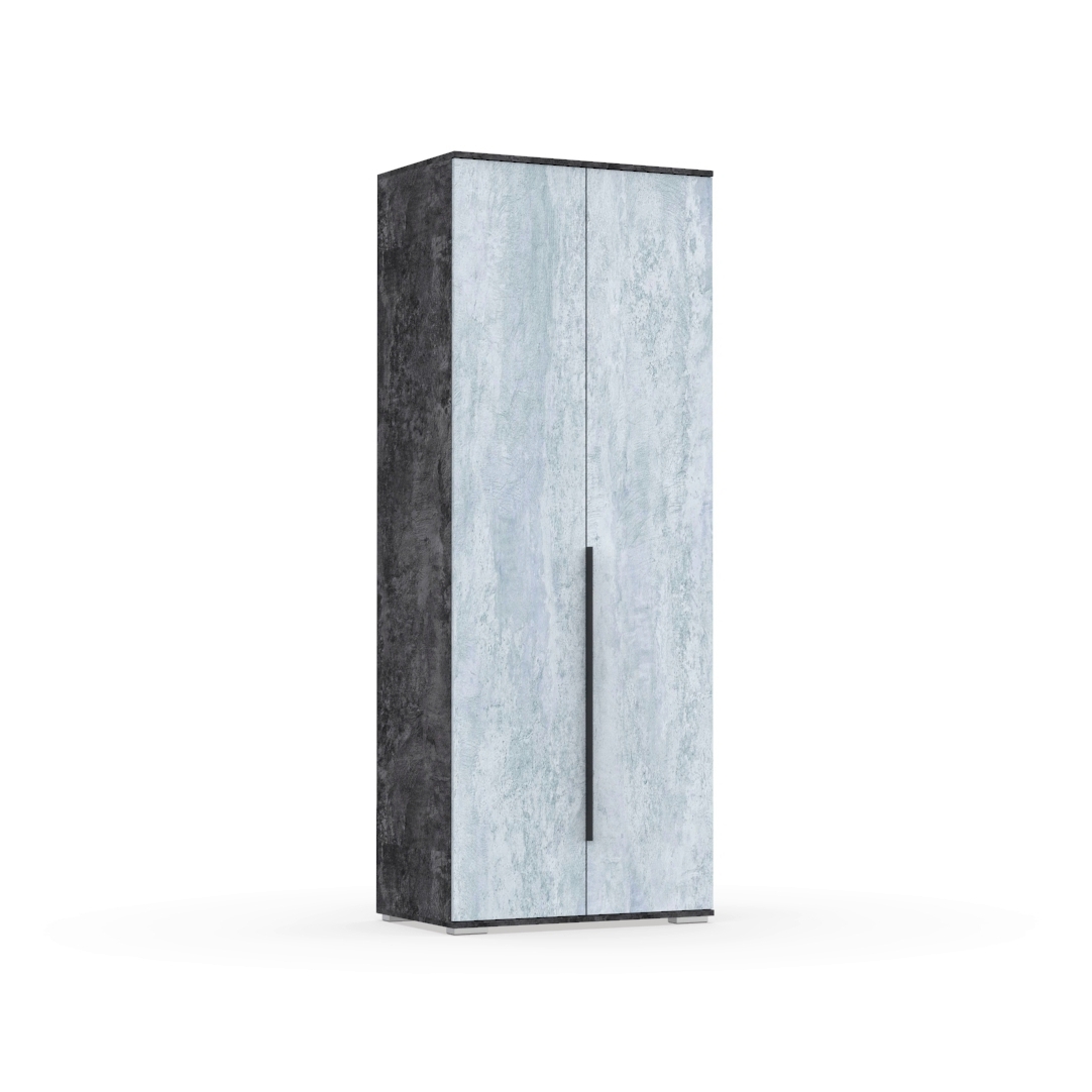 Изображение товара Шкаф распашной Эверест 2 дверный 80x209x50 см ЛДСП цвет цемент тёмный/цемент светлый