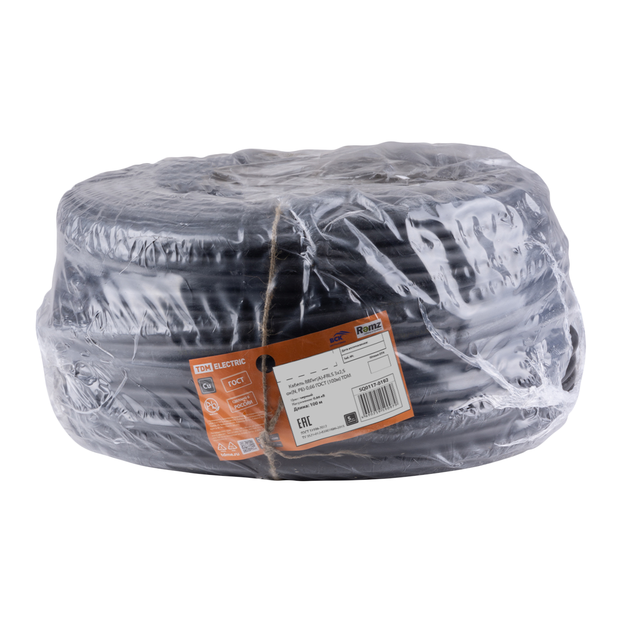 Кабель Tdm Electric ВВГнг(А)-FRLS 3x2.5 100 м ГОСТ - 1