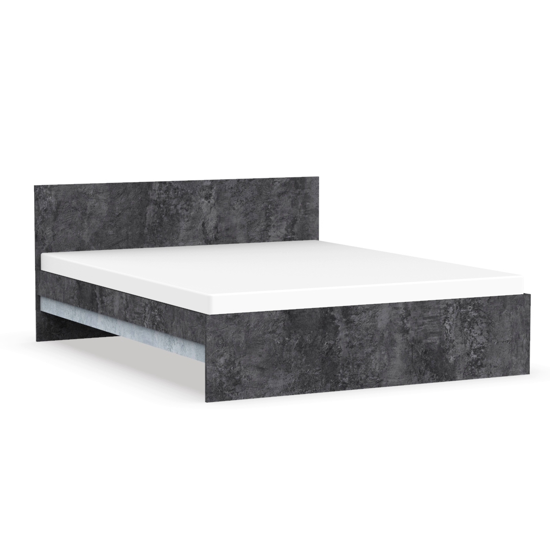 Изображение товара Кровать Эверест Лайт 164x80x203 см из ЛДСП цвет цемент современный дизайн